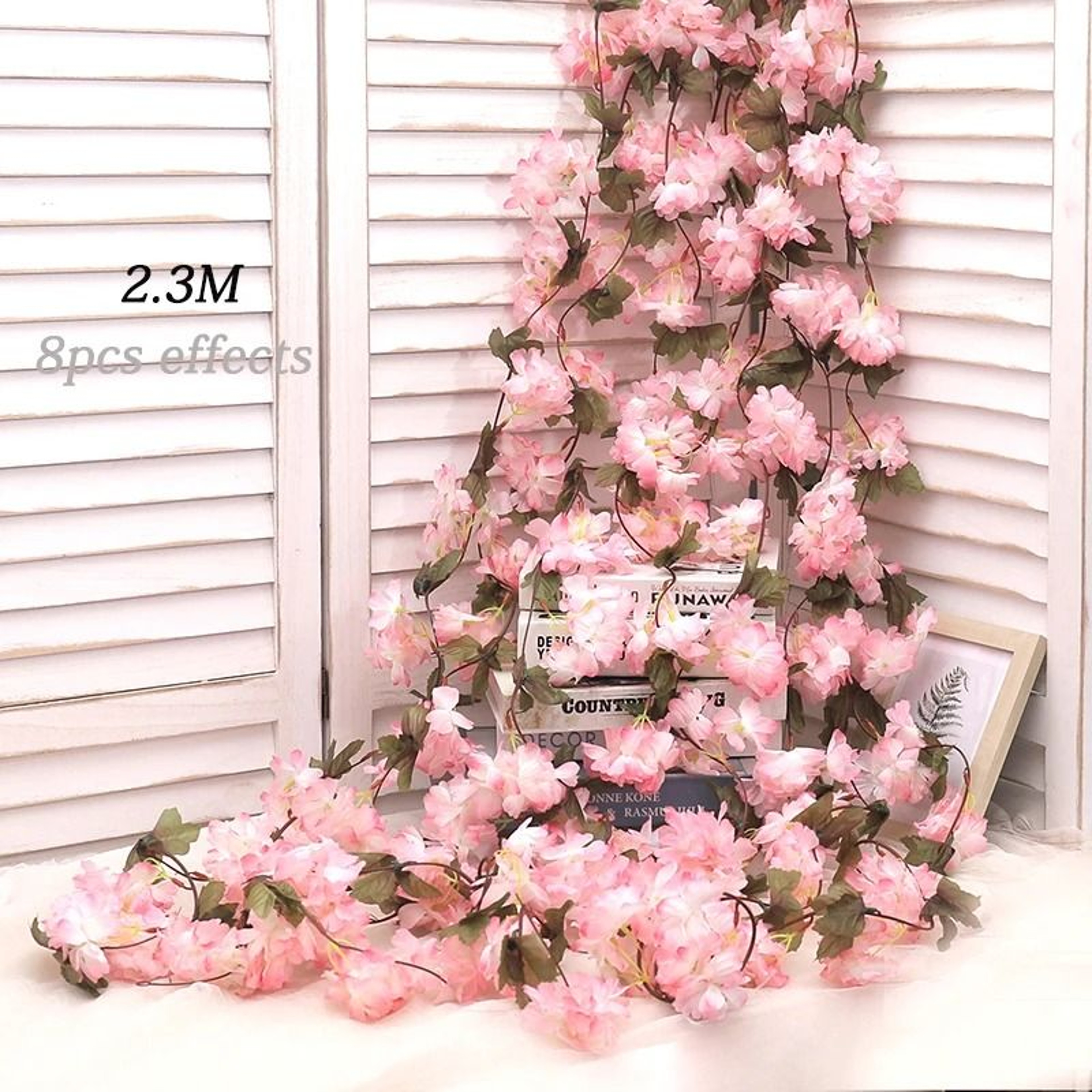 Artificial Sakura Flower Vine Hanging Floral Garland For Home And Wedding Decor 11