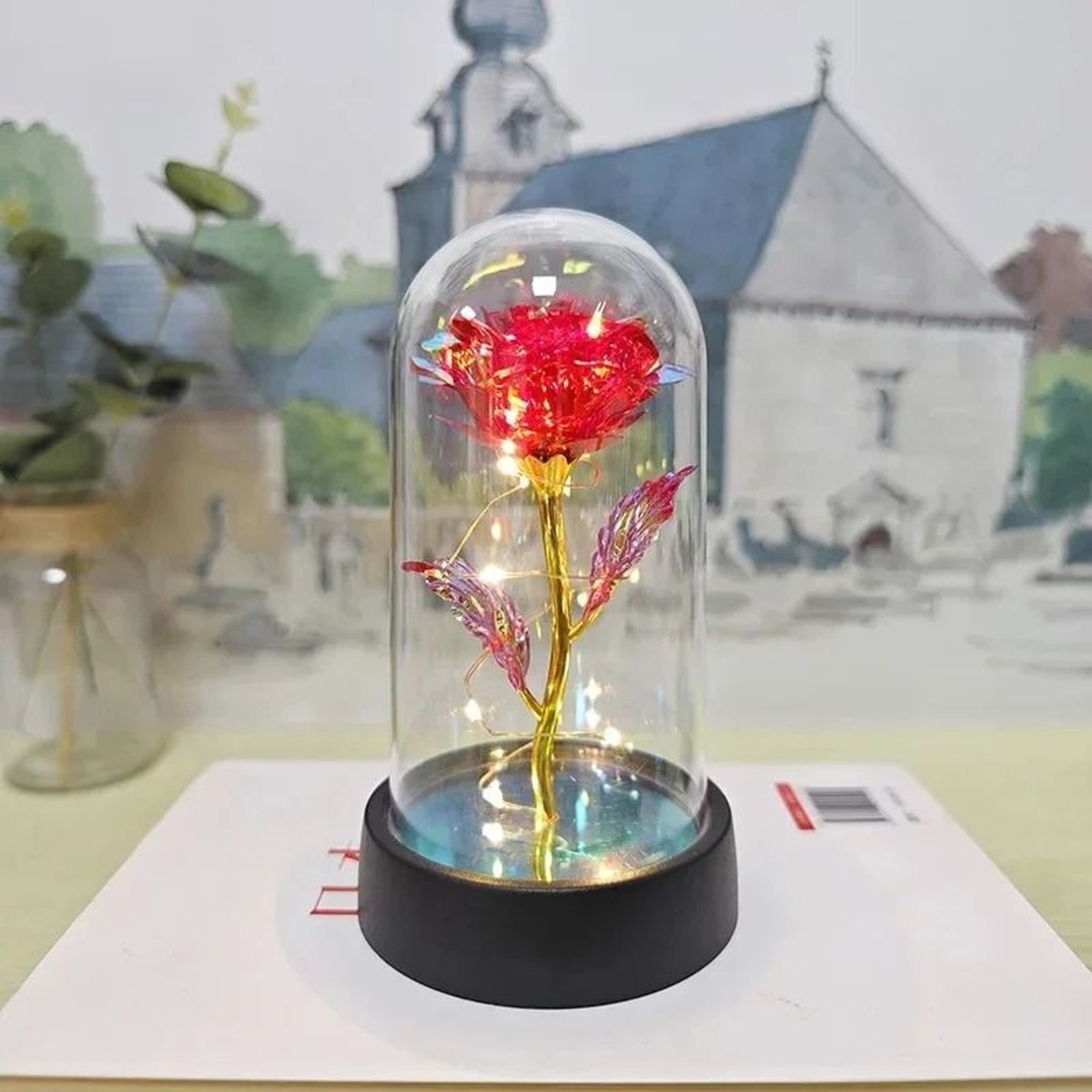 Artificial Rose Flower With LED Light Valentines Day Gift For Home Decor 7
