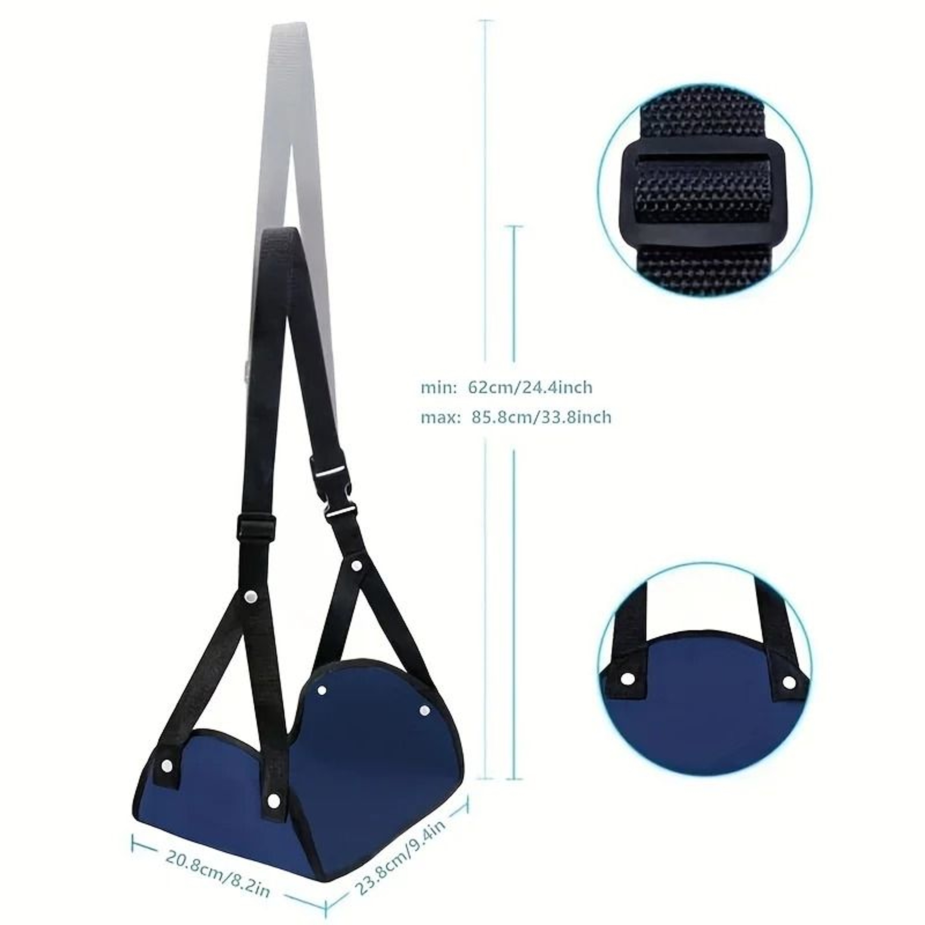 Airplane Footrest With Adjustable Strap Portable Hammock Leg Rest 3