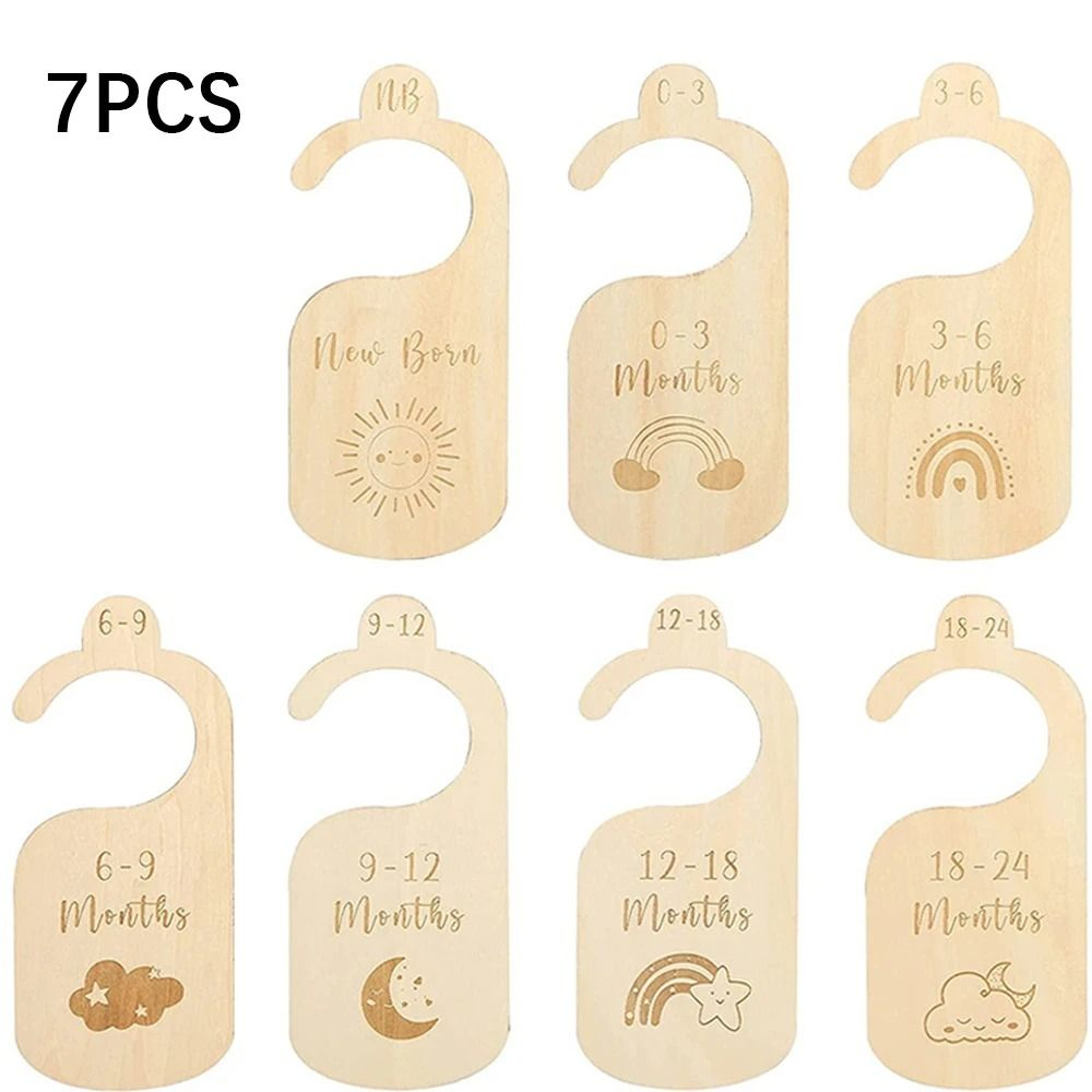 Newborn Wooden Monthly Milestone Cards Photography Props Set 6