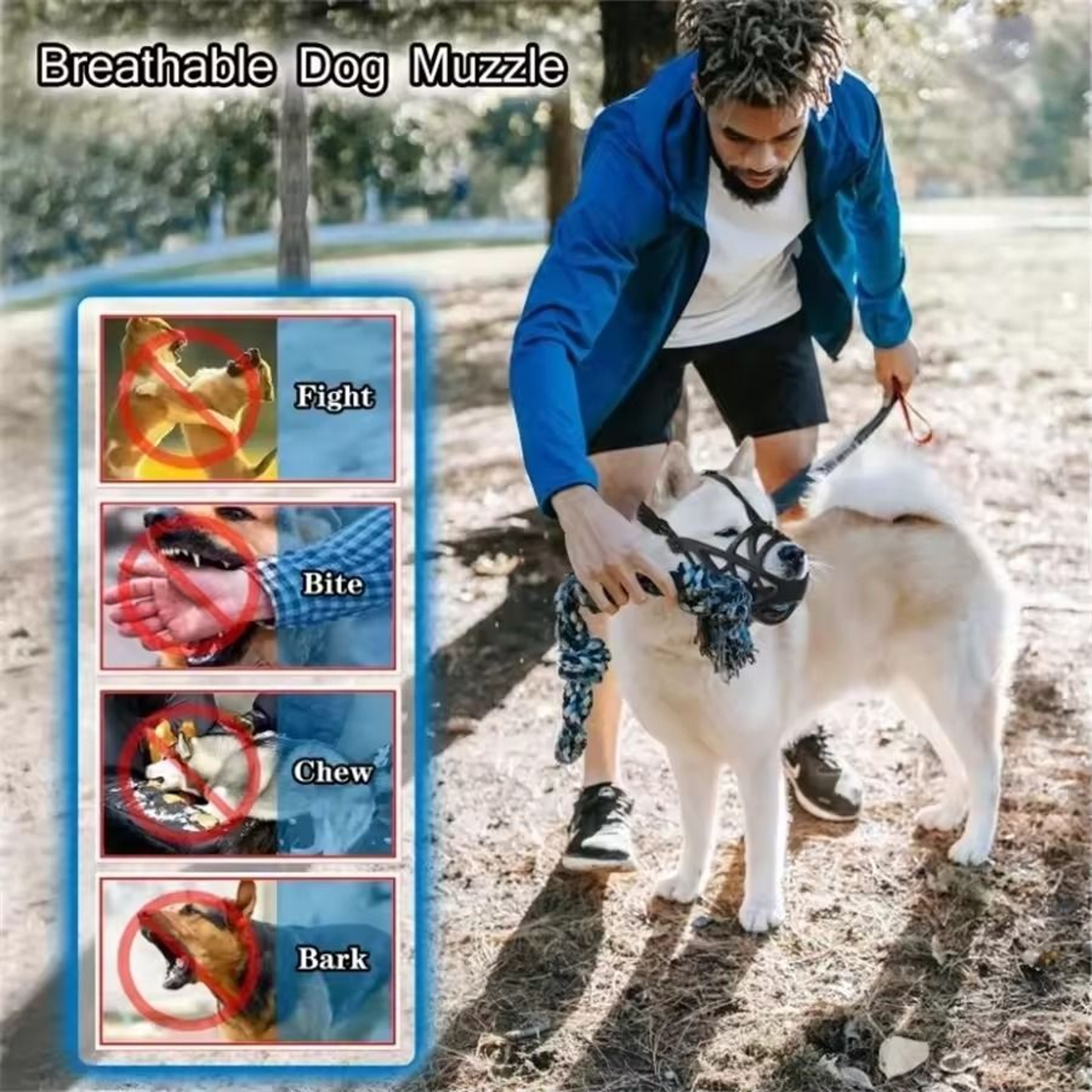 Adjustable Breathable Dog Muzzle For Biting Chewing And Barking Control 3