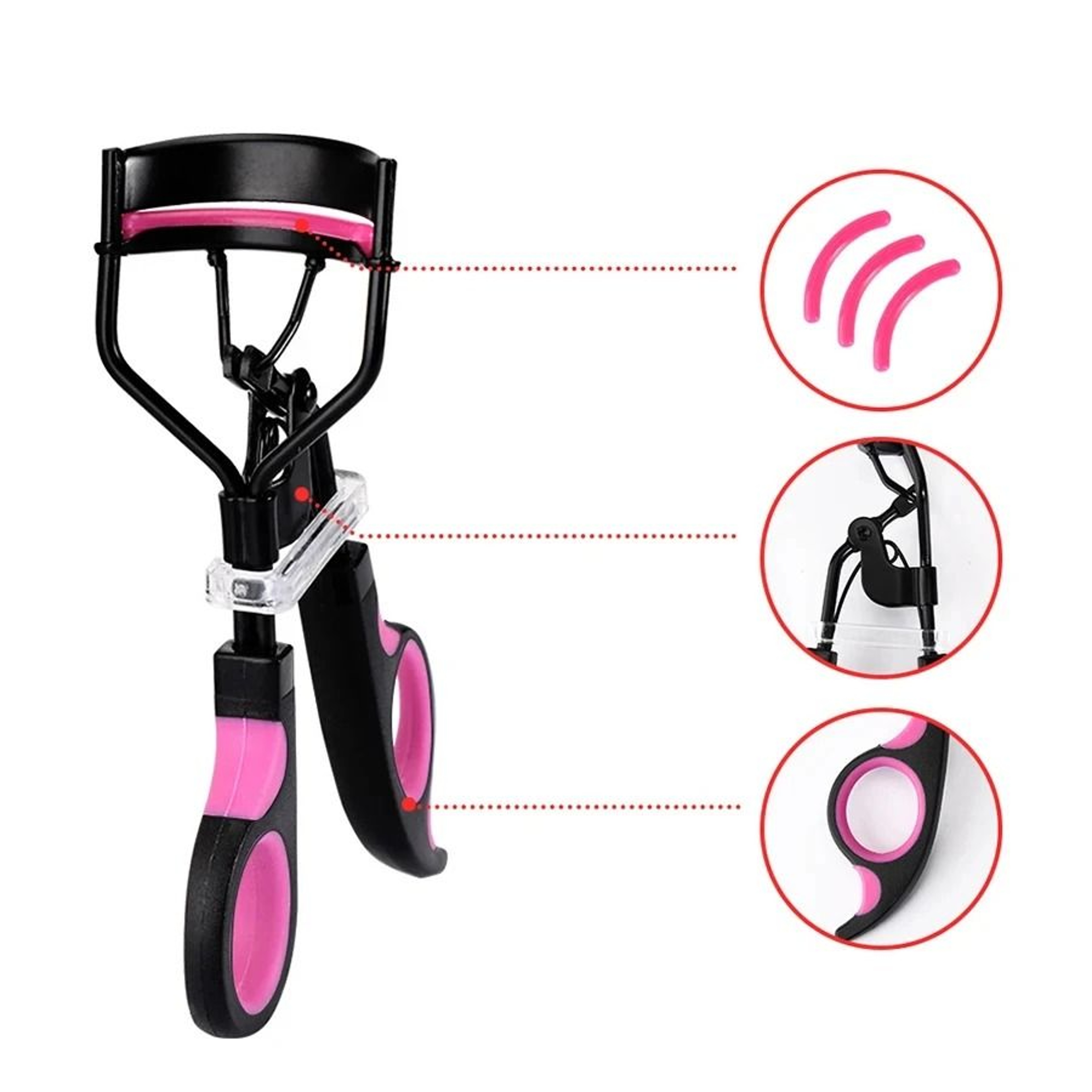 Eyelash Curler And Brow Grooming Set Dual Color Handle With Lash Assistant Tools 5