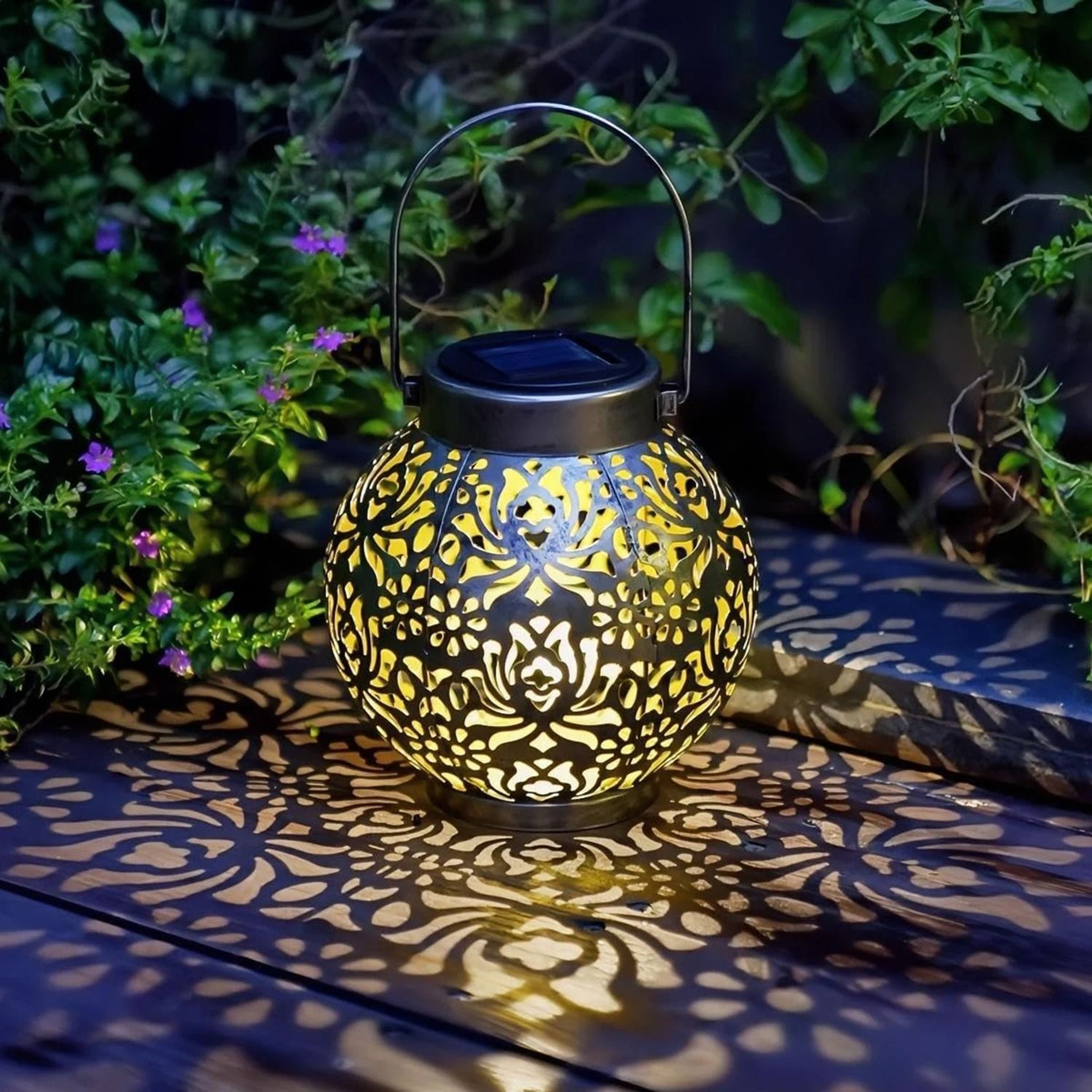 Iron Solar Lantern Outdoor Decorative Pathway Garden Light 10