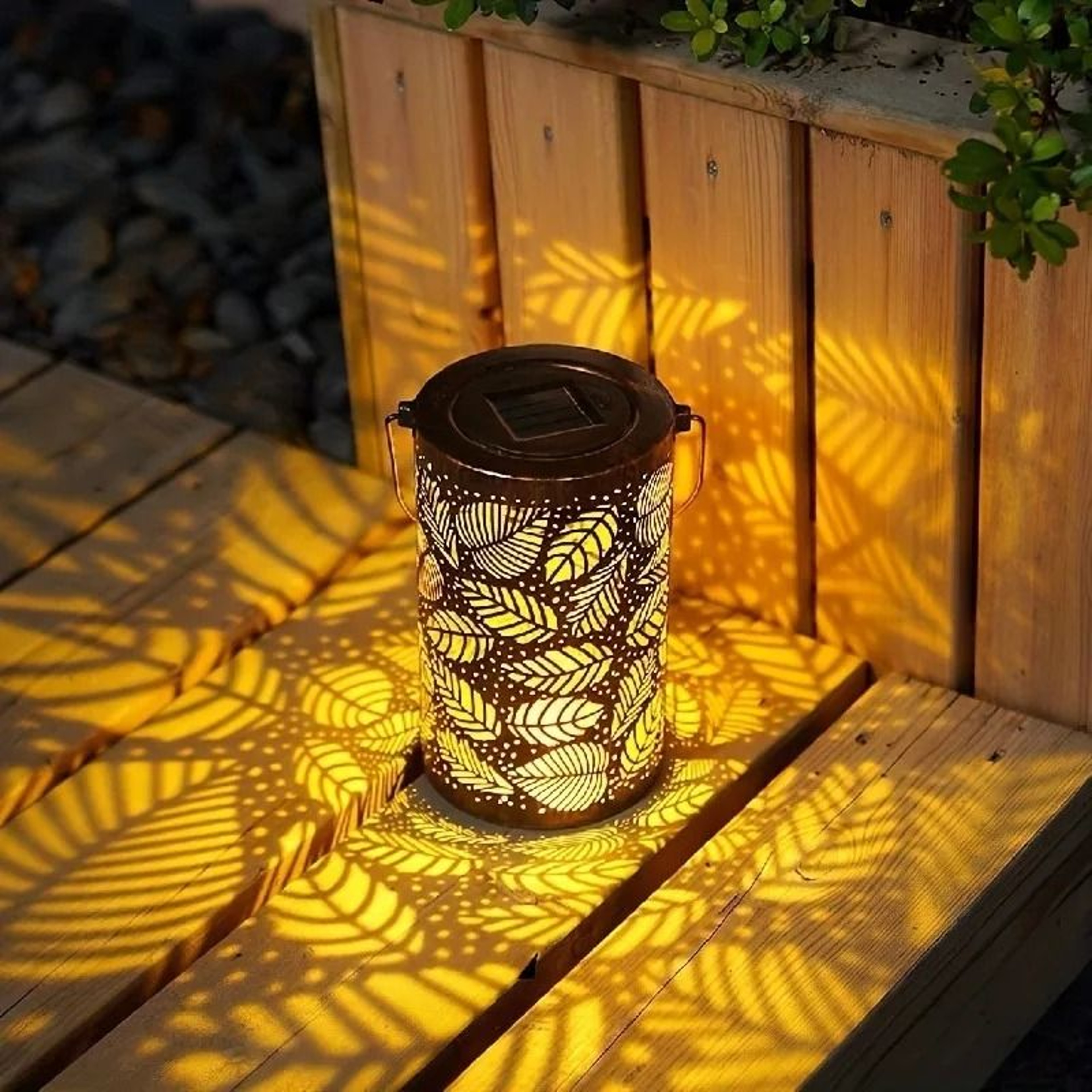 Iron Solar Lantern Outdoor Decorative Pathway Garden Light 8