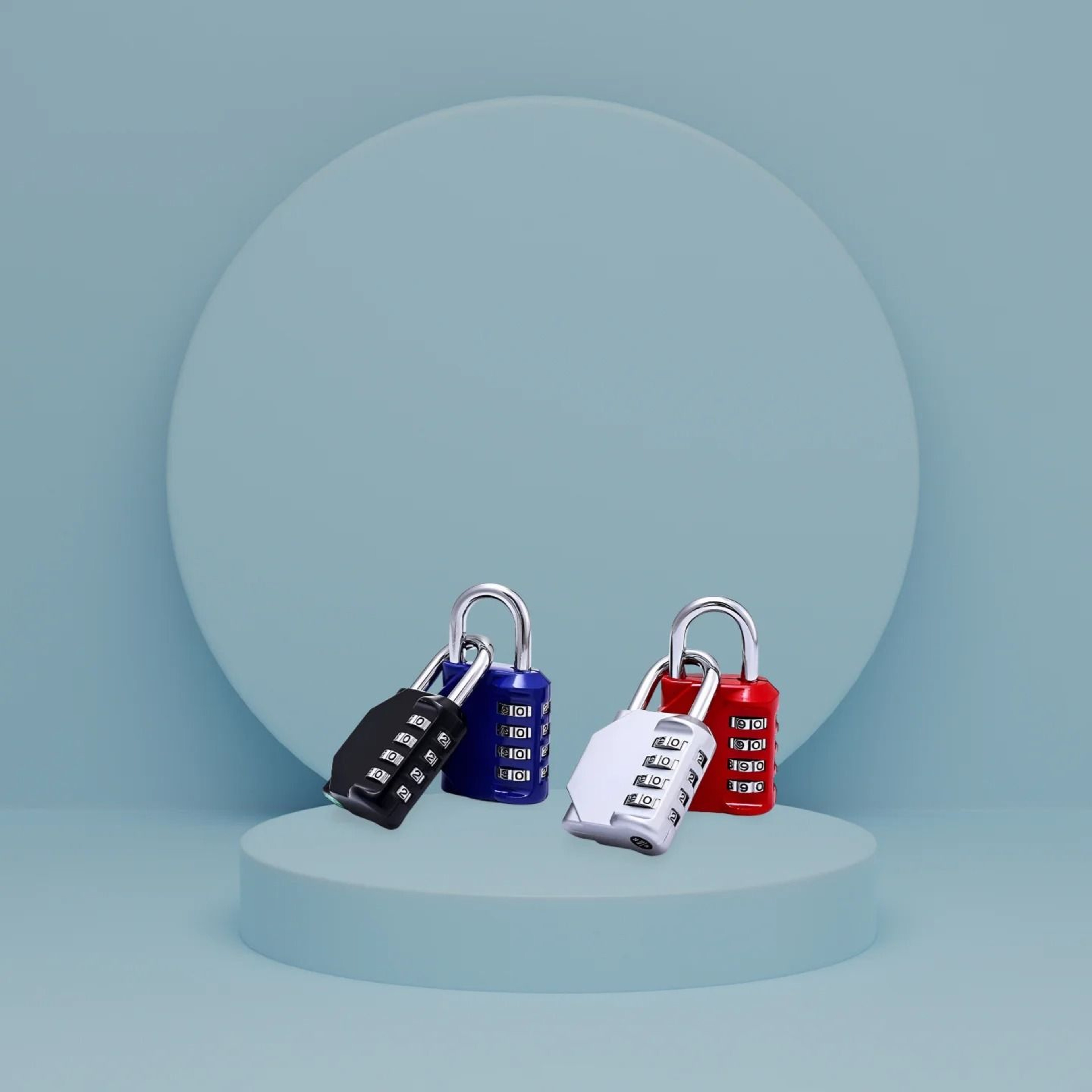 Four Digit Combination Padlock For Cabinets Luggage And Backpack Security 4