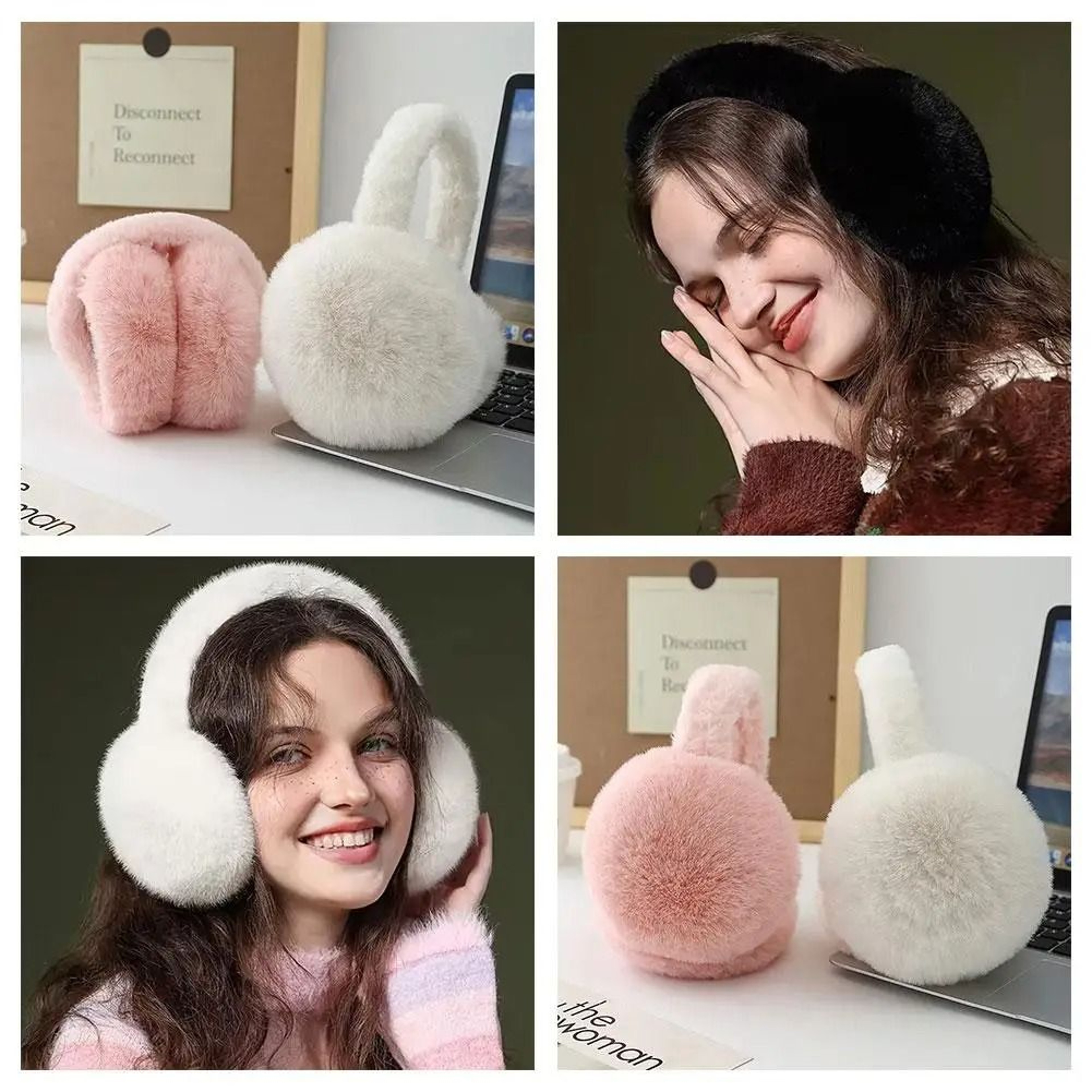 Soft Plush Winter Earmuffs For Women And Kids Foldable Warm Ear Warmers For Cold Weather 5