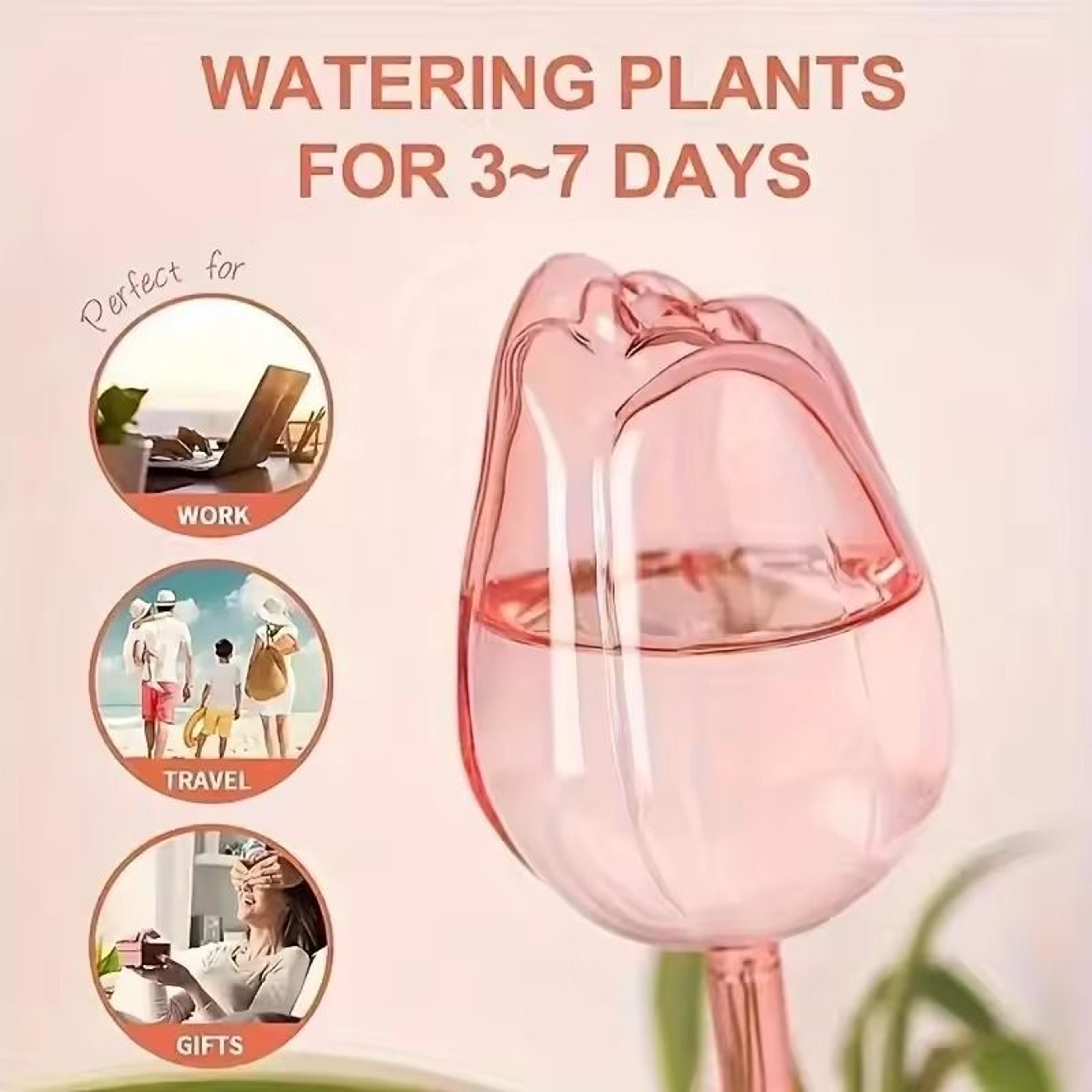 Pink Tulip Automatic Plant Watering Ball For Indoor And Outdoor Plants 3