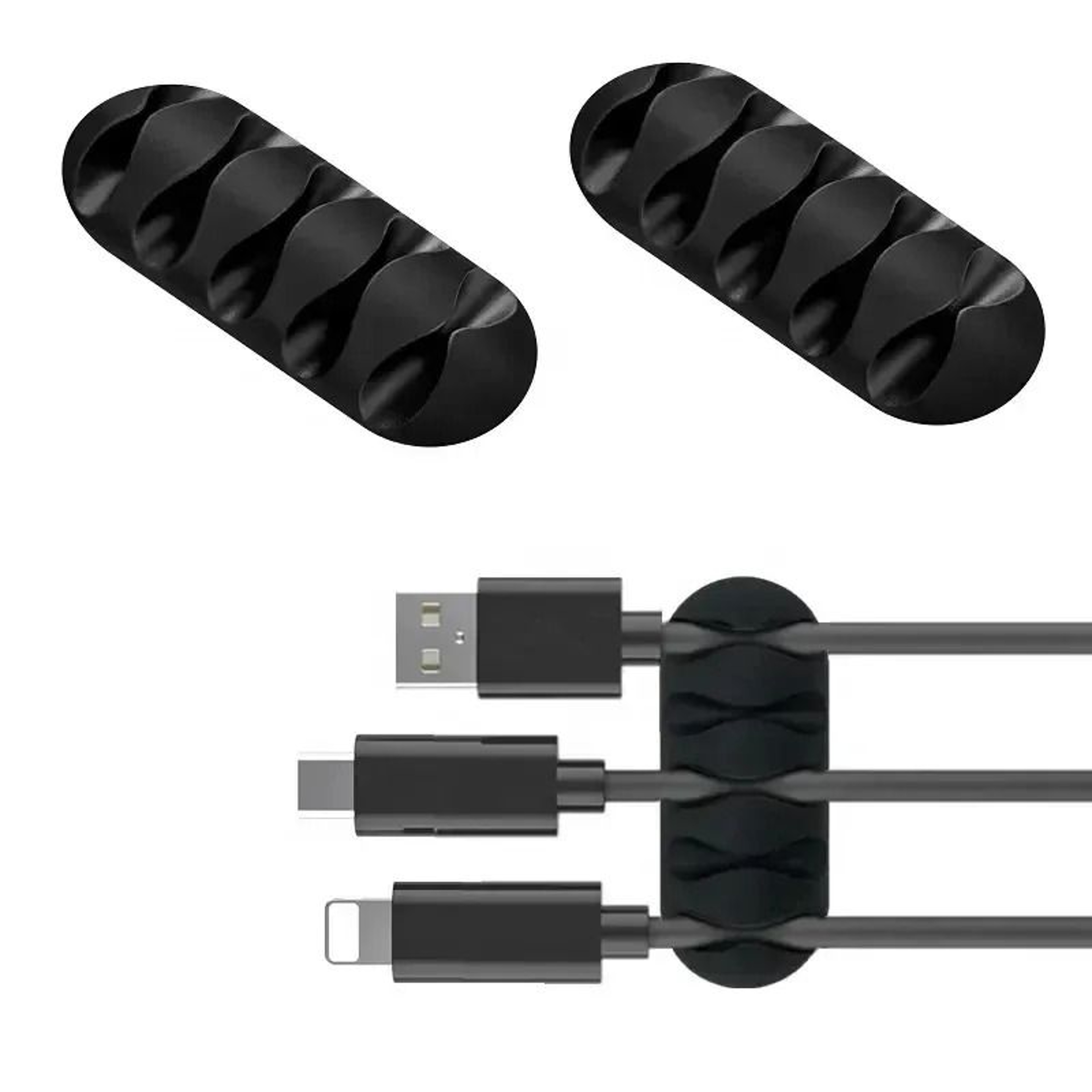 Silicone Cable Cord Wire Organizer Self Adhesive Desk Cable Management Clip 2