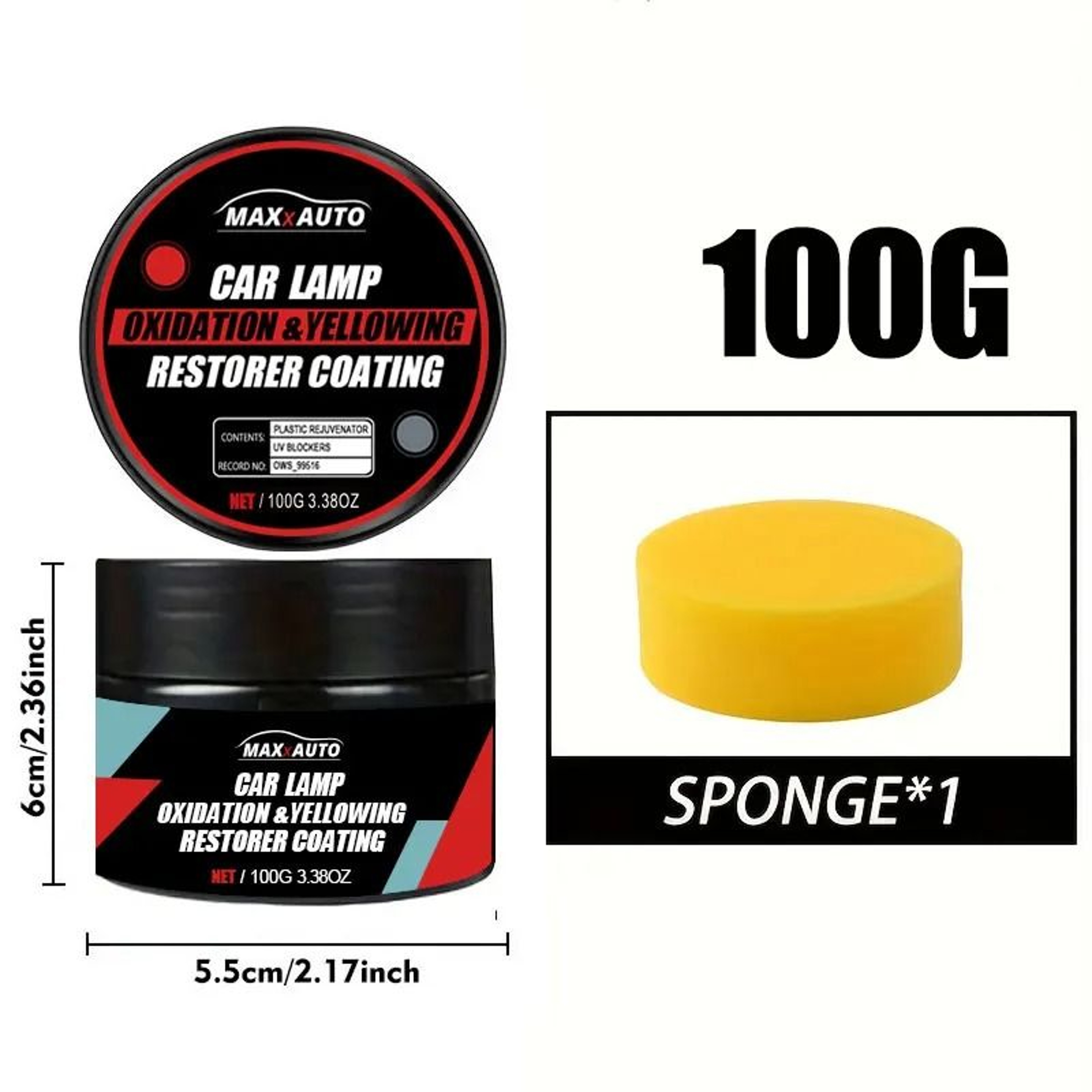 Car Headlight Restoration Polishing Kit Scratch Remover And Oxidation Cleaner Repair Paste For Head 6