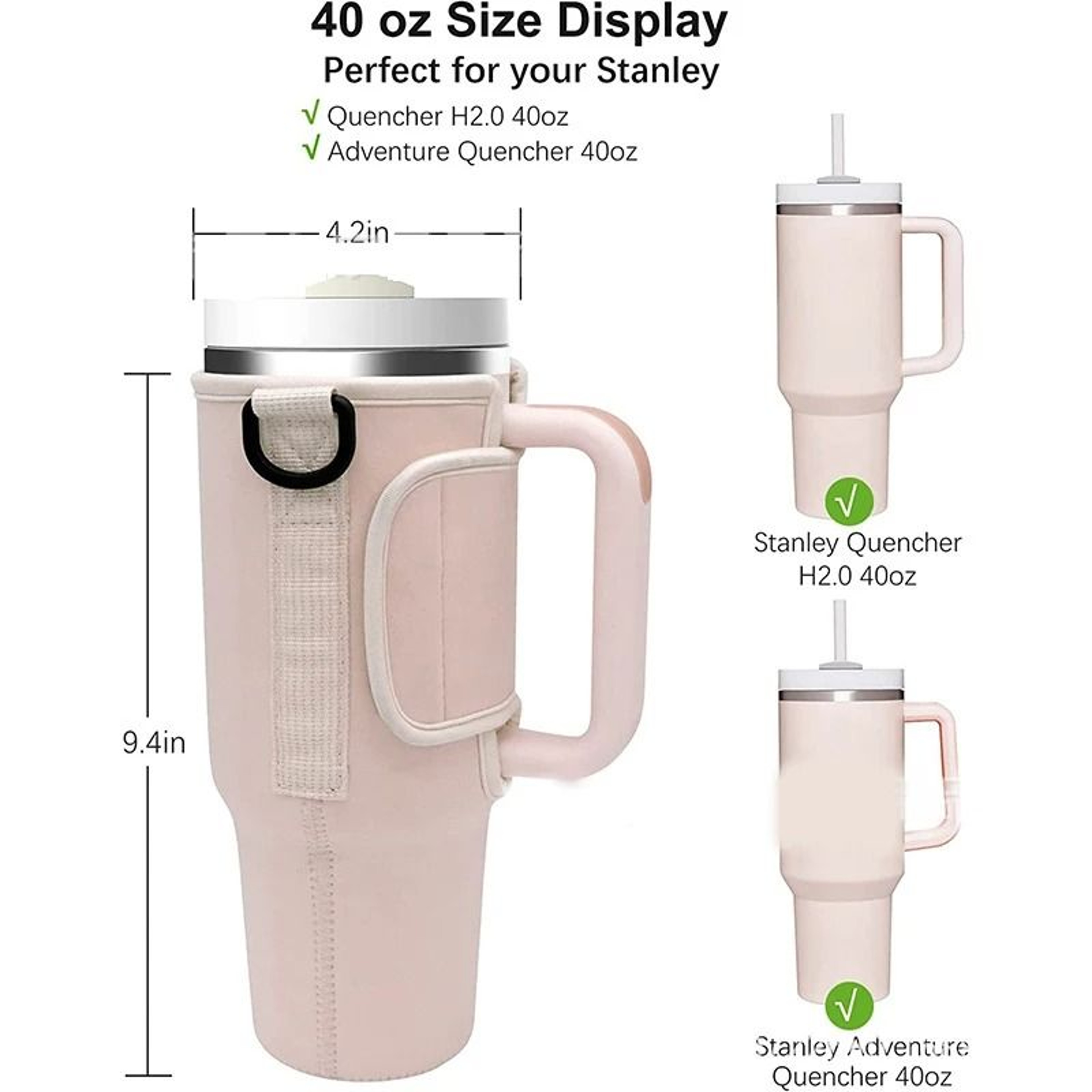 Water Bottle Carrier Bag For 40oz Tumbler With Adjustable Strap 1