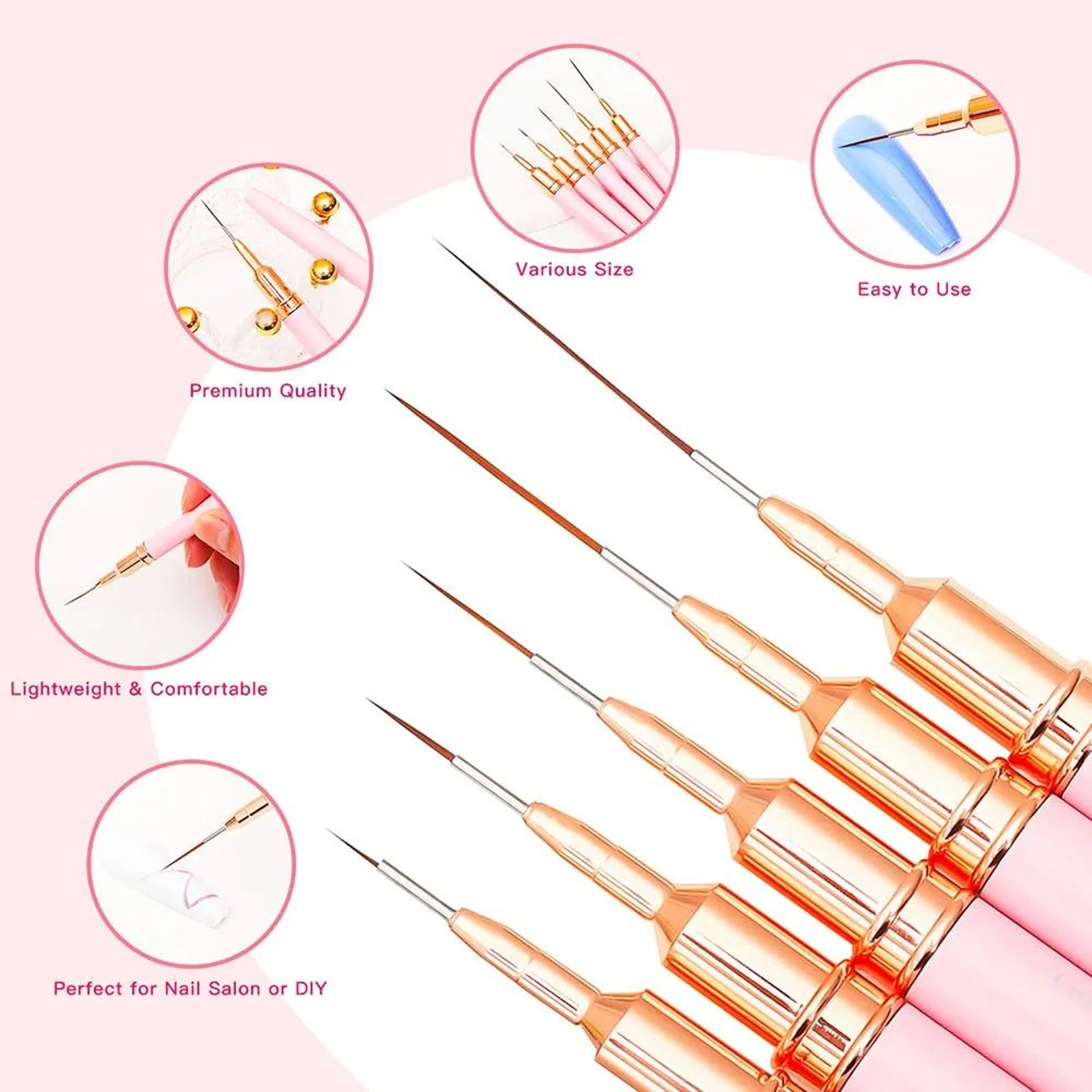 Nail Brush Pen Set Professional Liner Brushes For Striping And Drawing 2