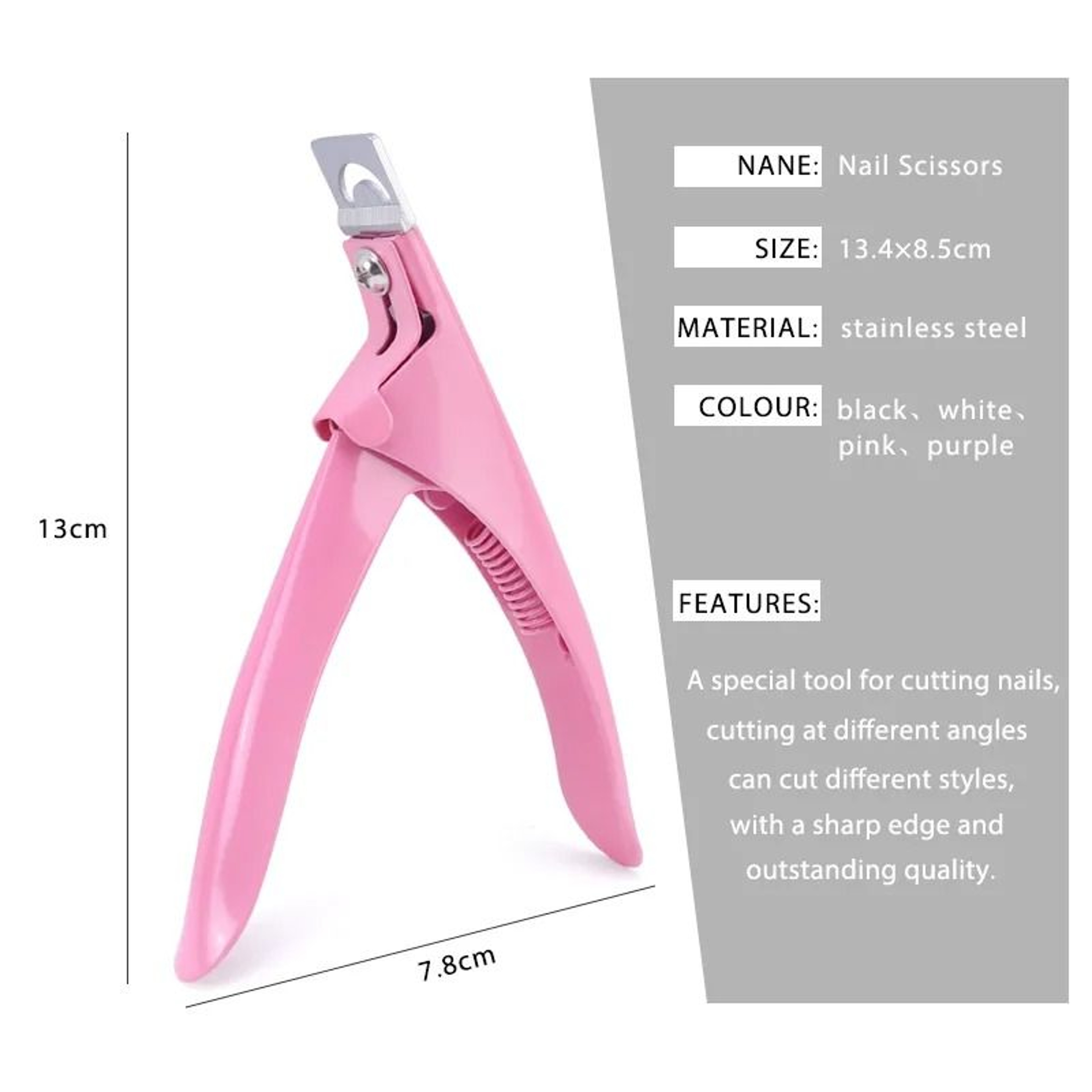 Professional Fake Nail Cutter Nail Cipper Tips Cutter U Type Acrylic Nail Edge Trimmer 5