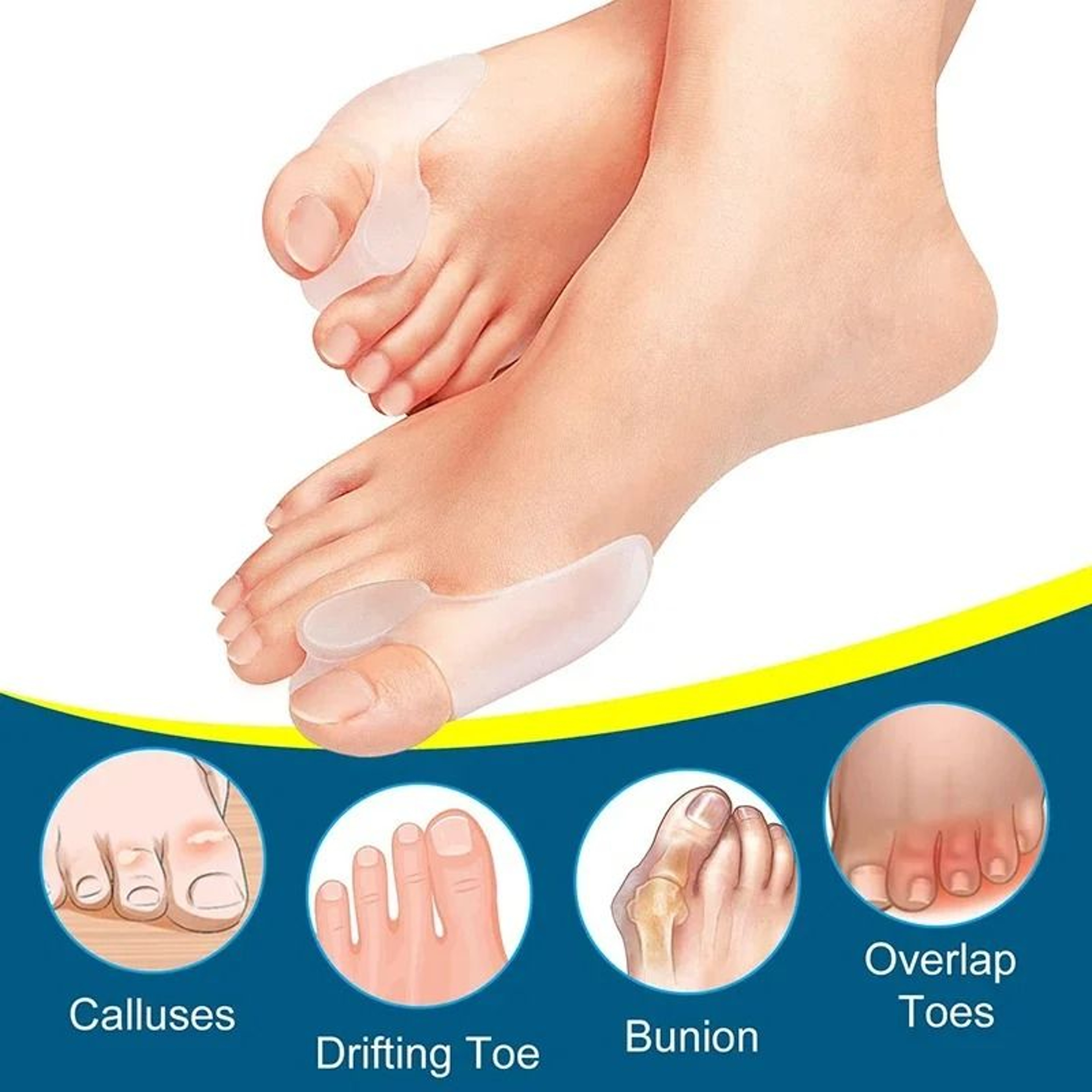 Soft Big Toe Corrector Set For Bunion Relief And Night Support 3