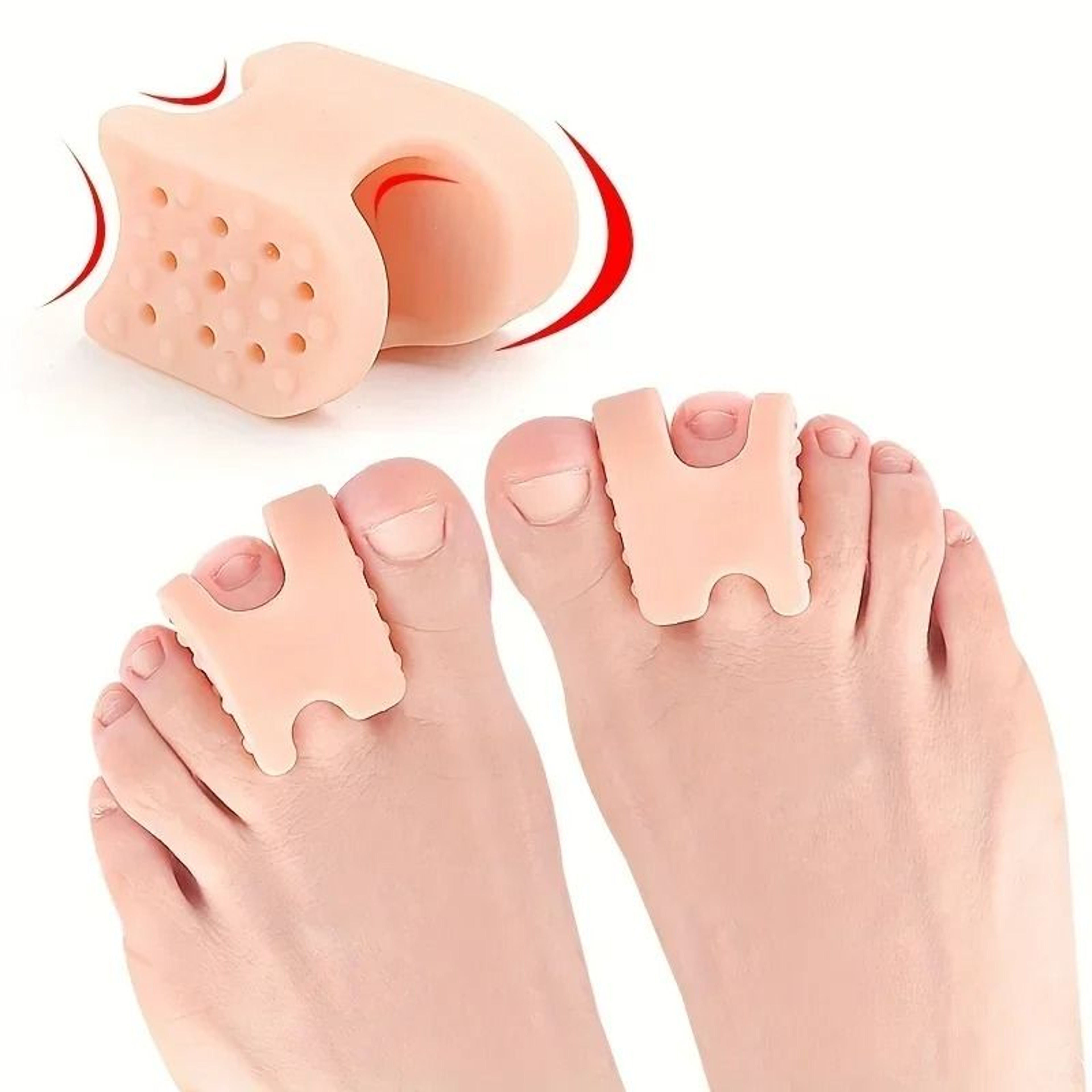 Soft Rubber Toe Spacer Set With Big Toe Separator And Toe Pad For Daily Alignment Support 0