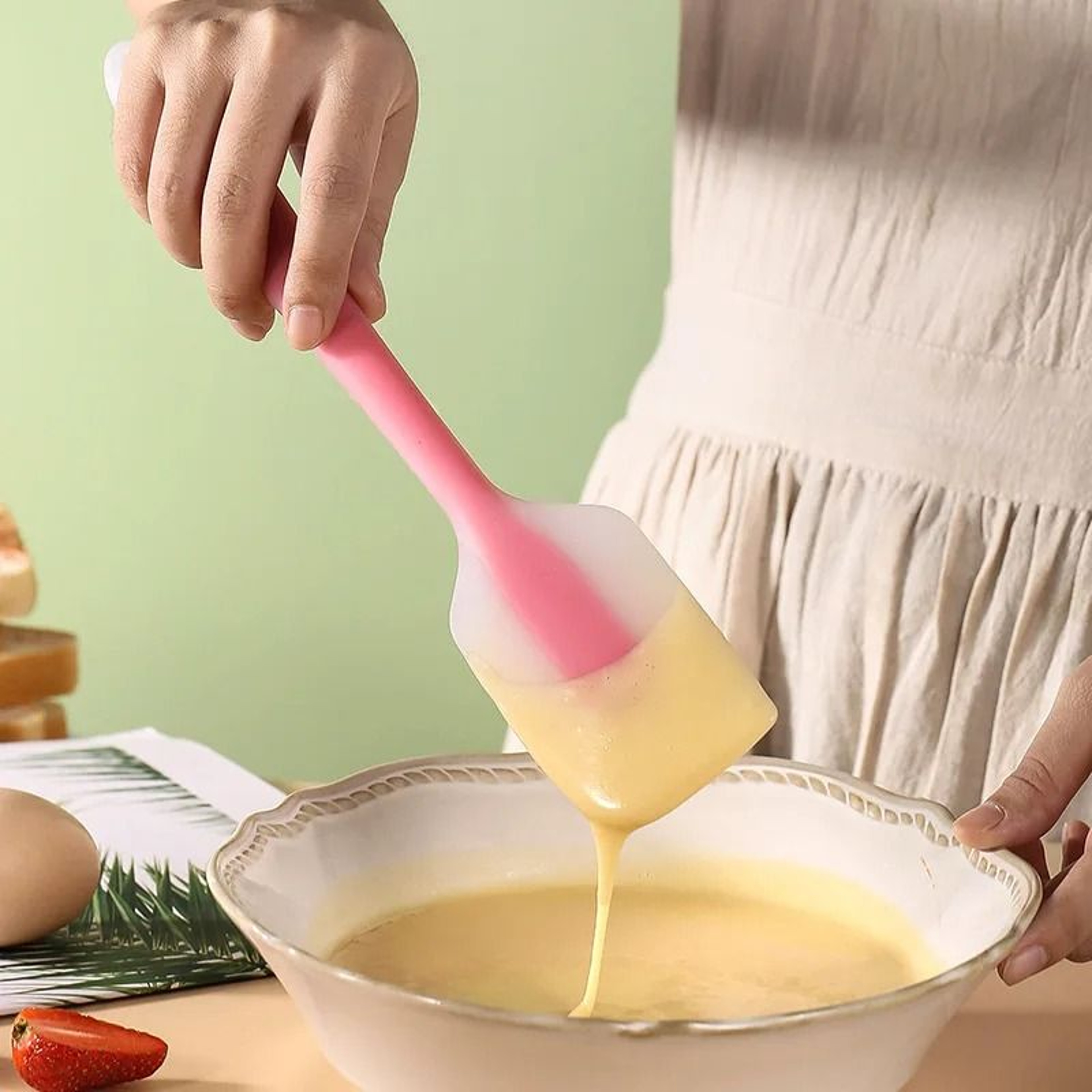 Silicone Cake Scraper And Non Stick Cream Spatula For Baking And Pastry Use 2