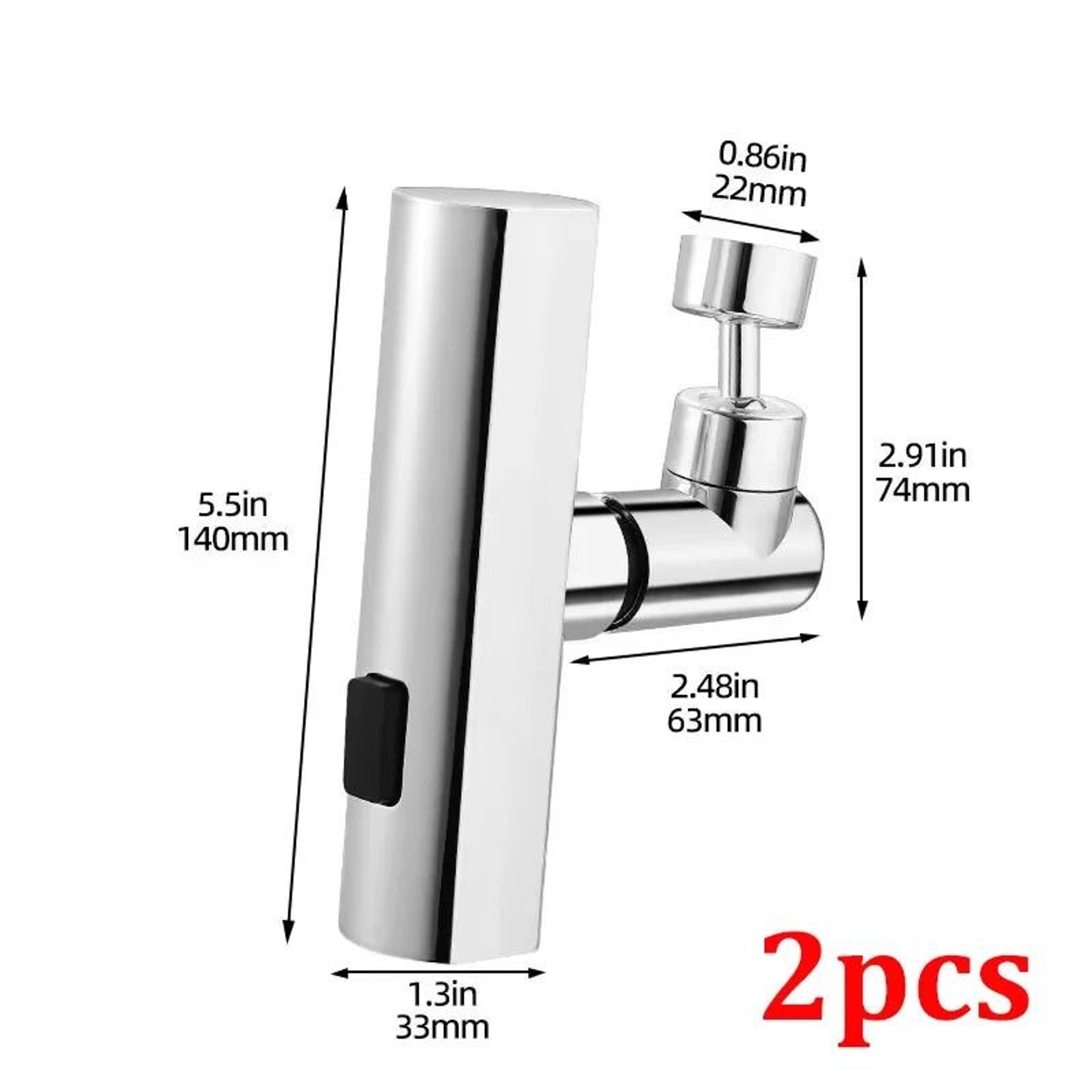 Three Mode Swivel Extension Faucet Nozzle With Splash Proof Waterfall Flow For Kitchen Sinks 7
