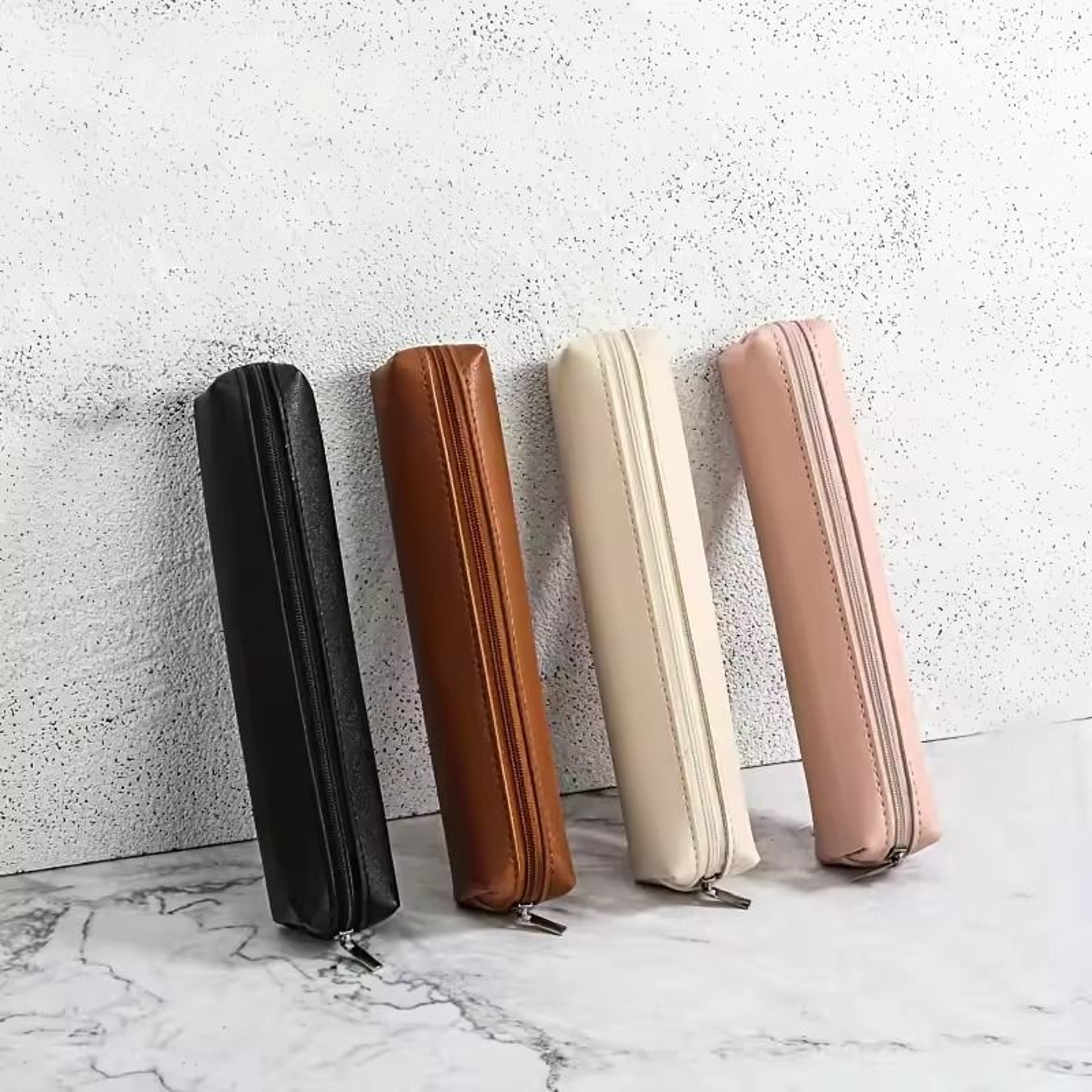 Mini Makeup Pencil Case Bag Premium Faux Leather Pencil Case For Travel School Or Work 0