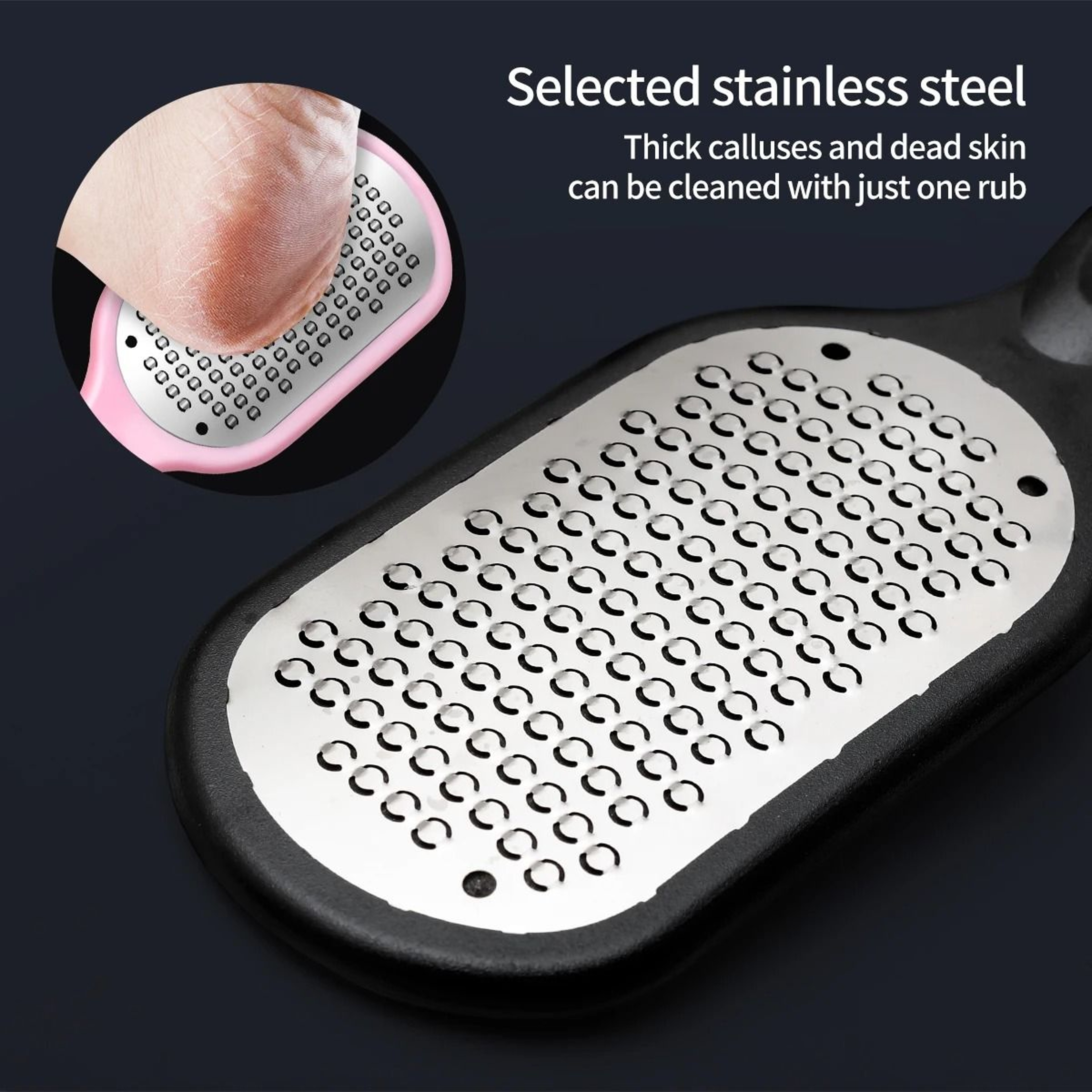 Double Sided Foot File Stainless Steel Pedicure Tool For Removing Callus And Smoothing Heels 3