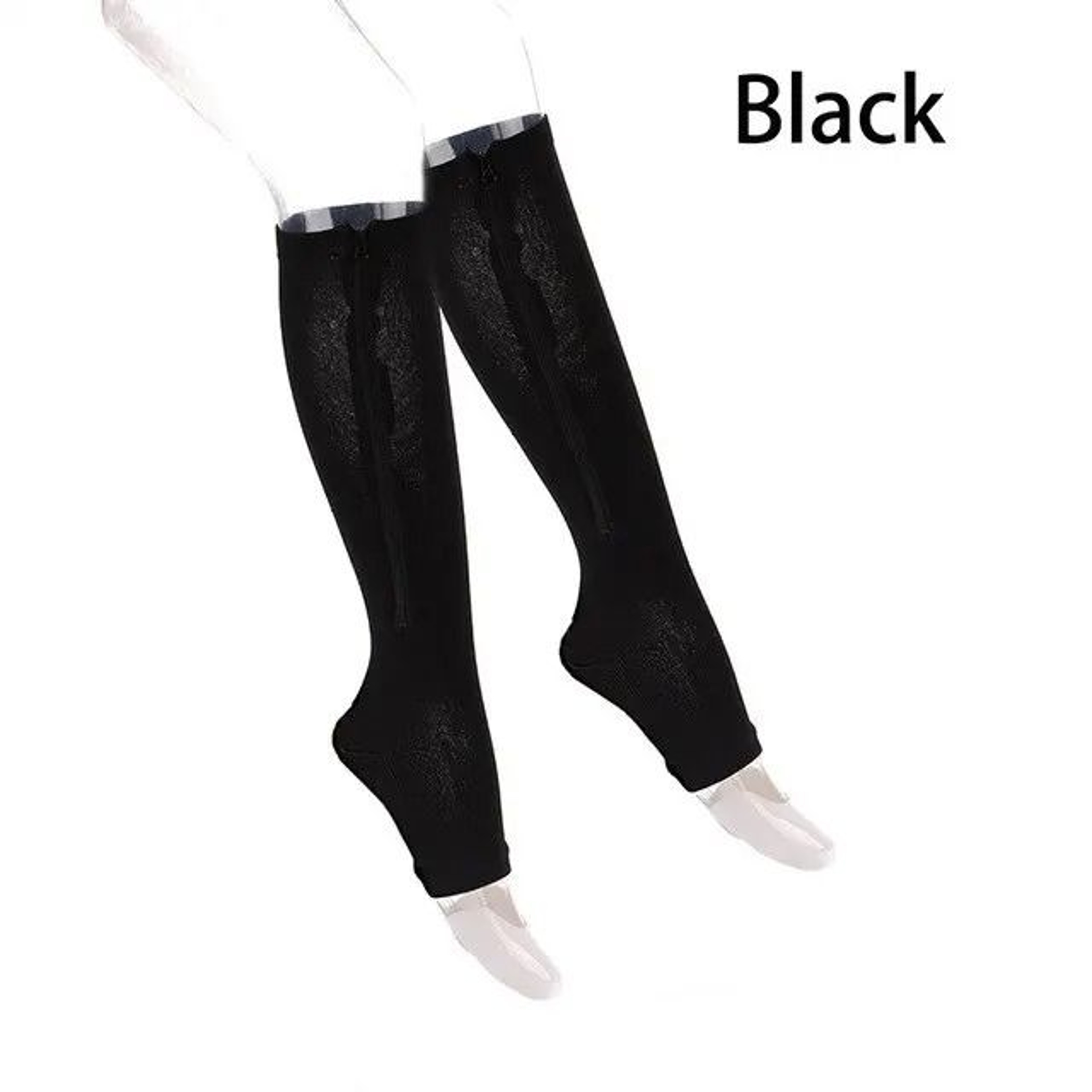 Compression Knee Support Socks With Zipper And Open Toe Design For Comfortable All Day Relief 5