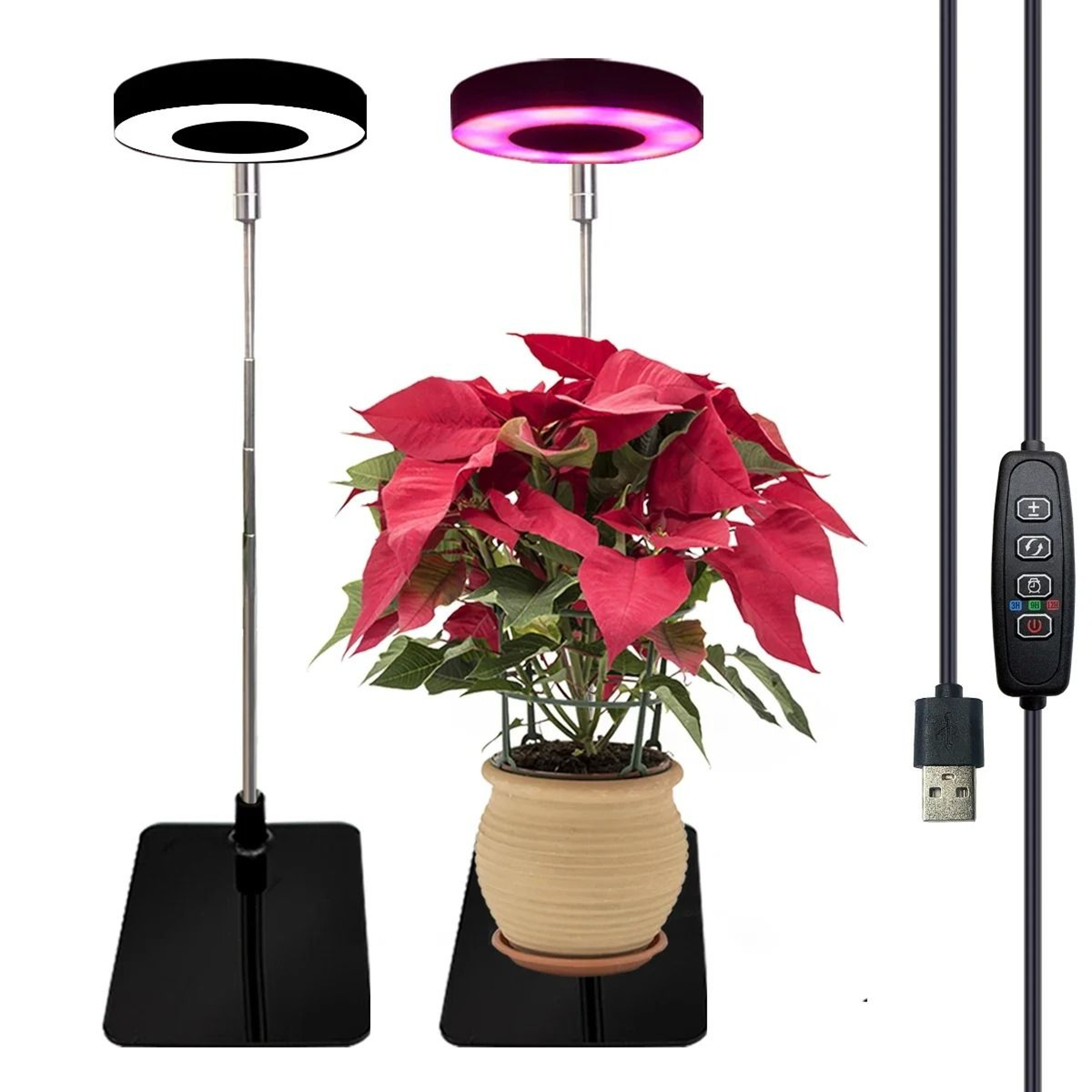 Adjustable Full Spectrum LED Plant Growth Light With Three Color Modes And Dimmable Stand 0