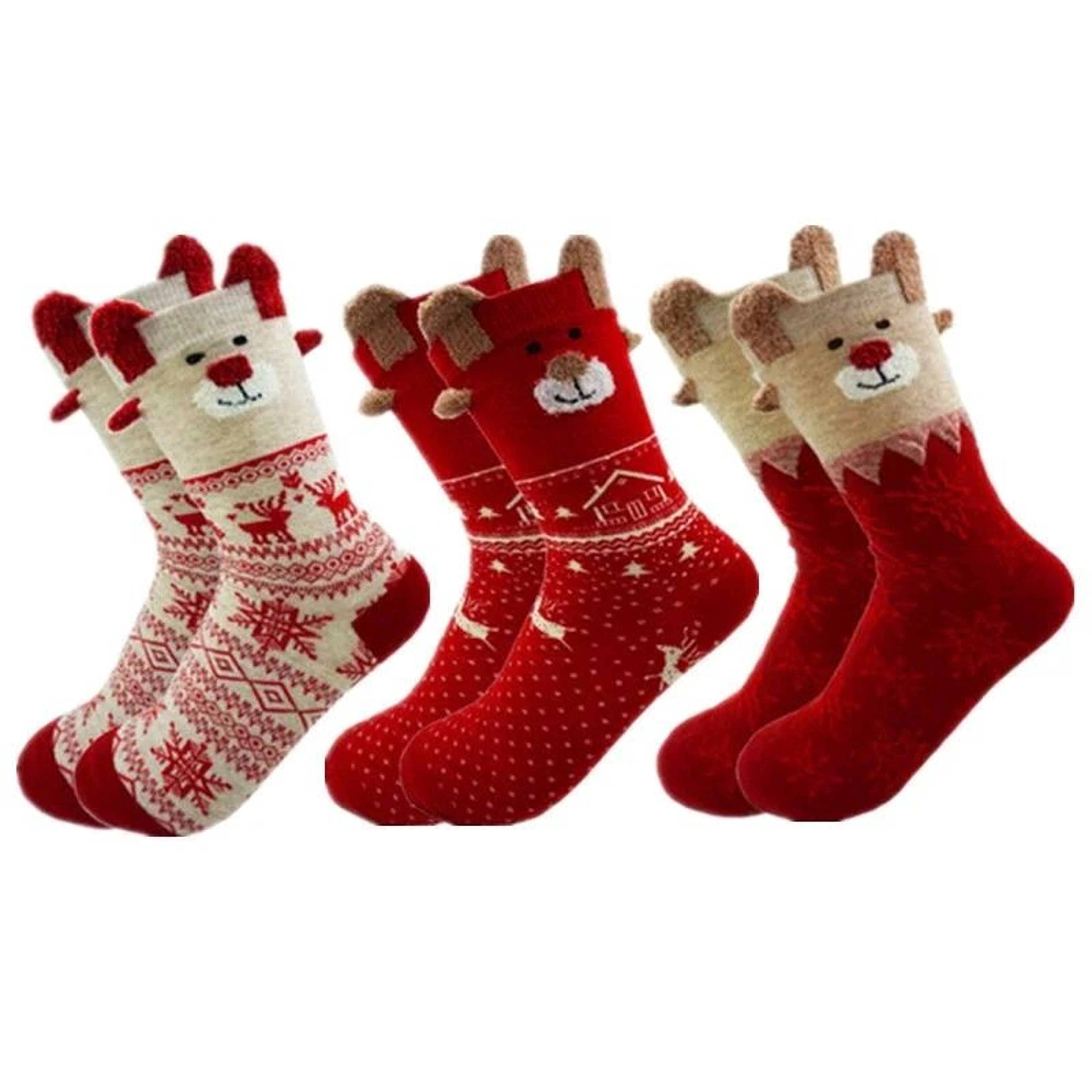 Winter Warm Christmas Socks For Women And Kids With Cute Santa And Deer Designs Soft Cozy Sleep Soc 0