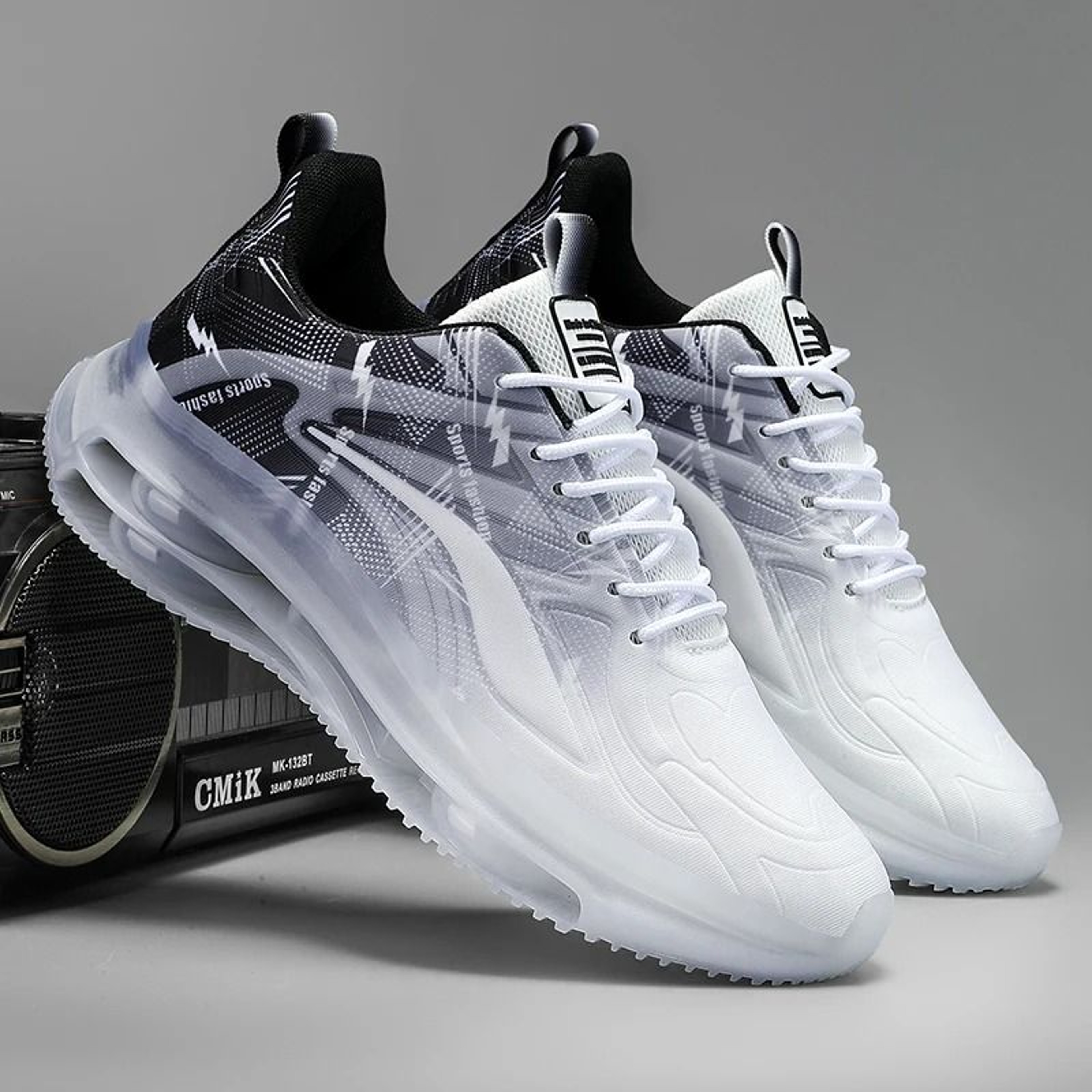 Mens Air Cushion Basketball Shoes Breathable Non Slip Shock Absorbing Outdoor Sports Sneakers 0