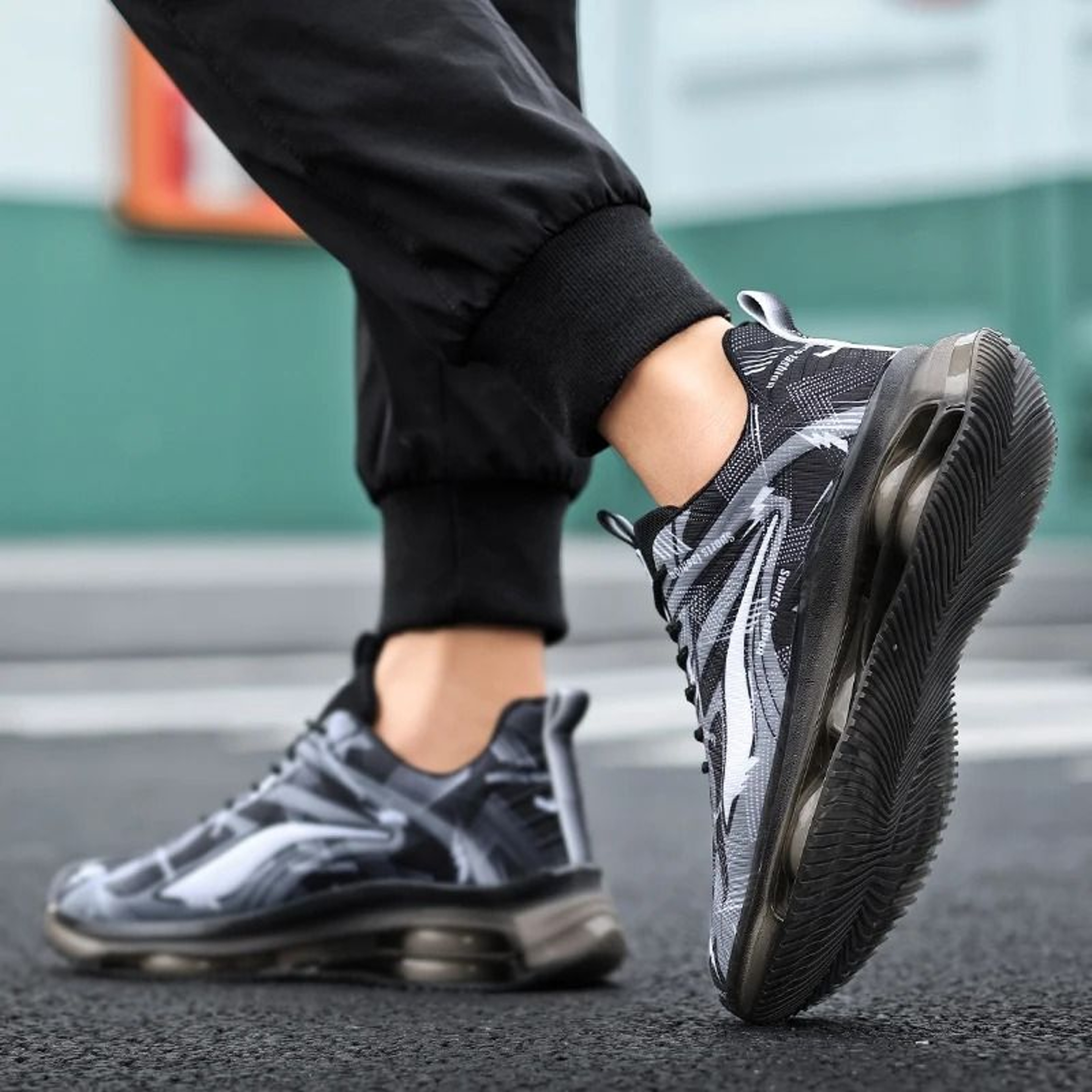 Mens Air Cushion Basketball Shoes Breathable Non Slip Shock Absorbing Outdoor Sports Sneakers 3