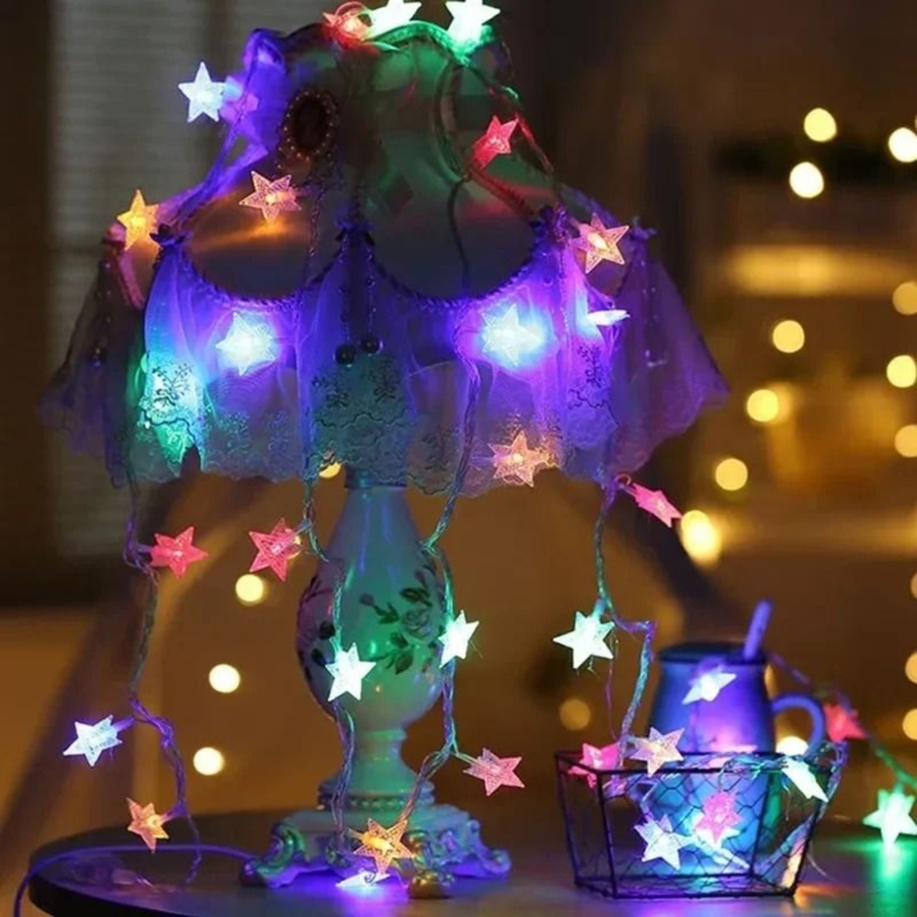 LED Star String Lights Outdoor Fairy Garland Lights For Home Wedding Garden Christmas Decor 2