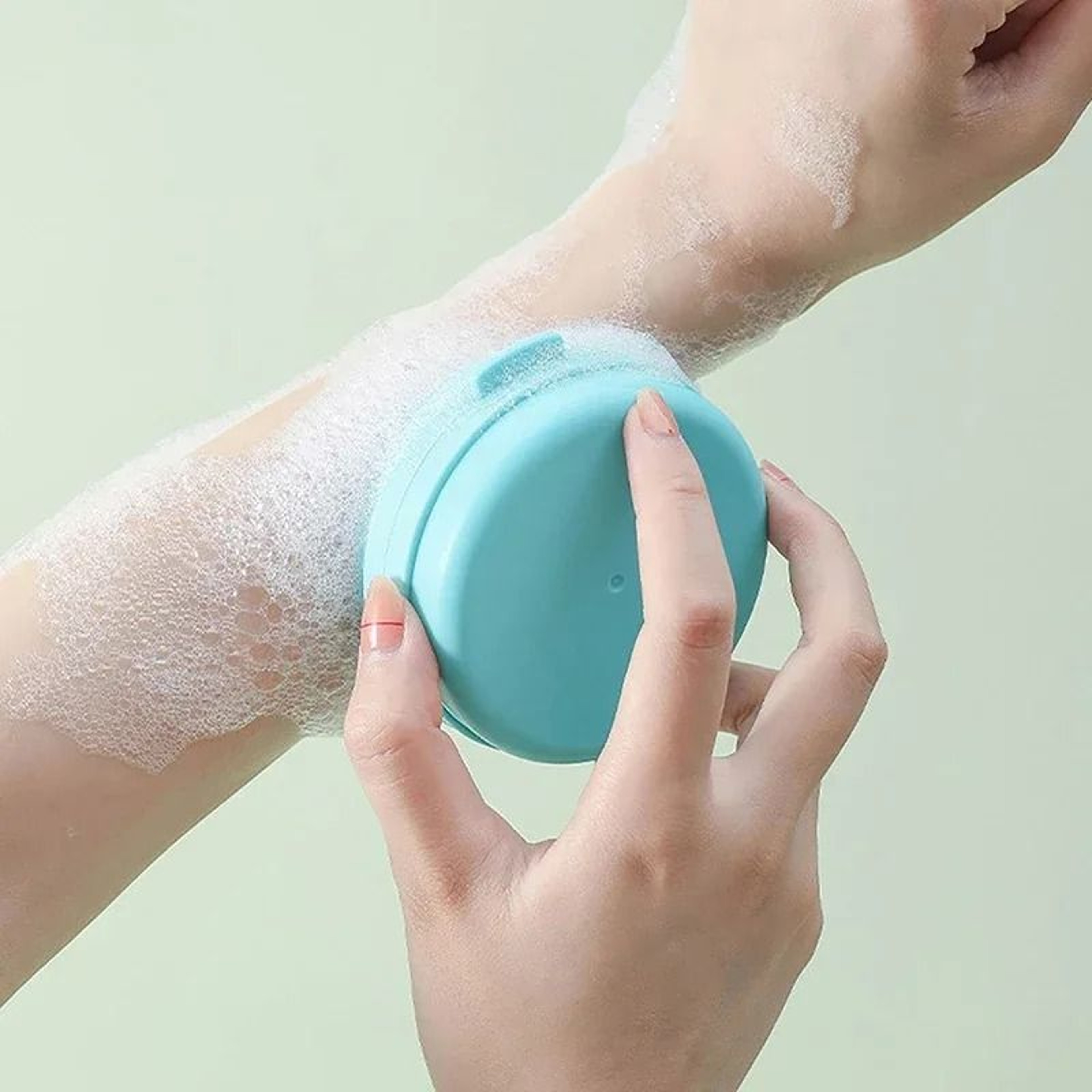 Multiuse Bath Brush Hanging Silicone Body Scrubber With Soap Holder 0