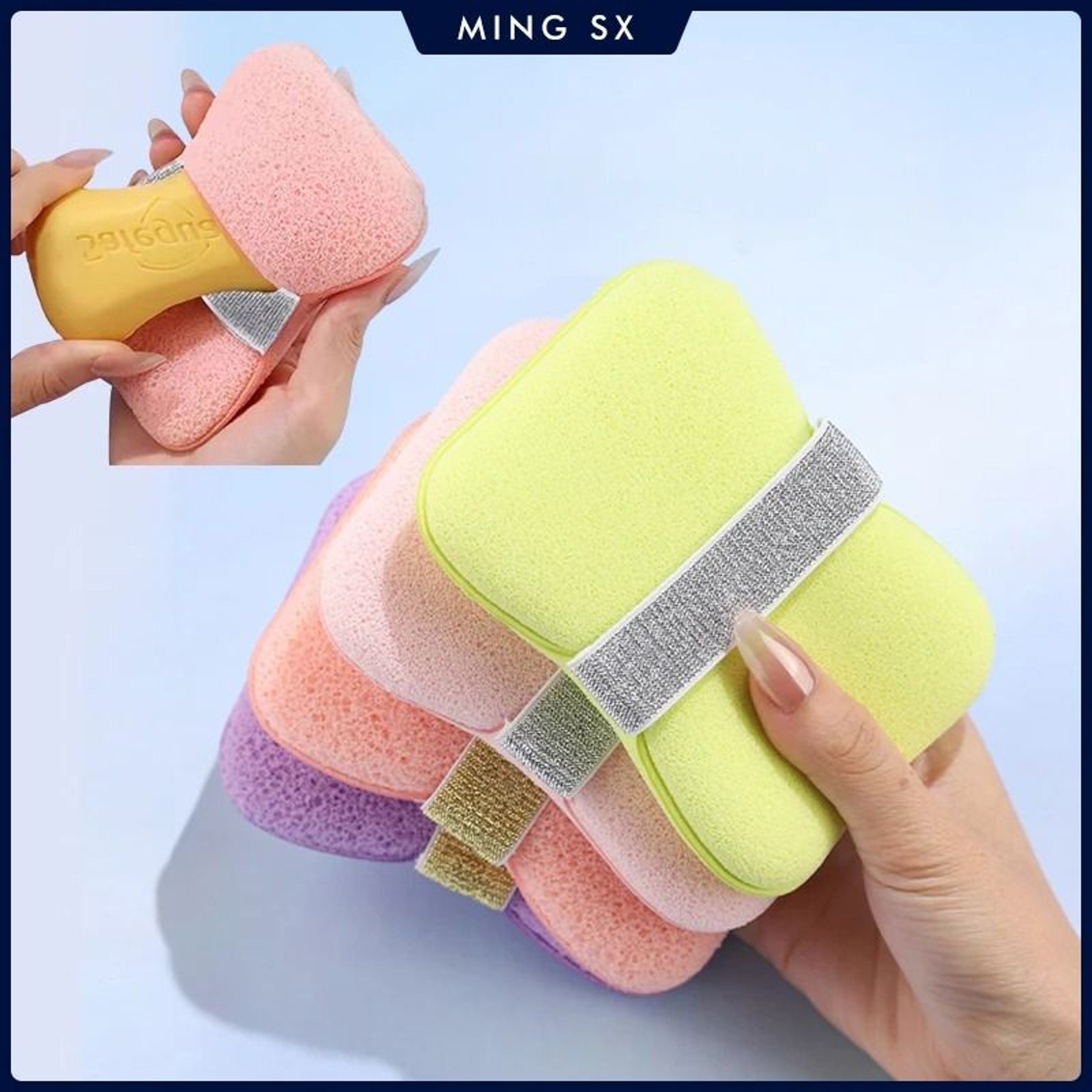 Sponge Soap Bag Foaming Net Pouch Exfoliating Body Scrubber 0
