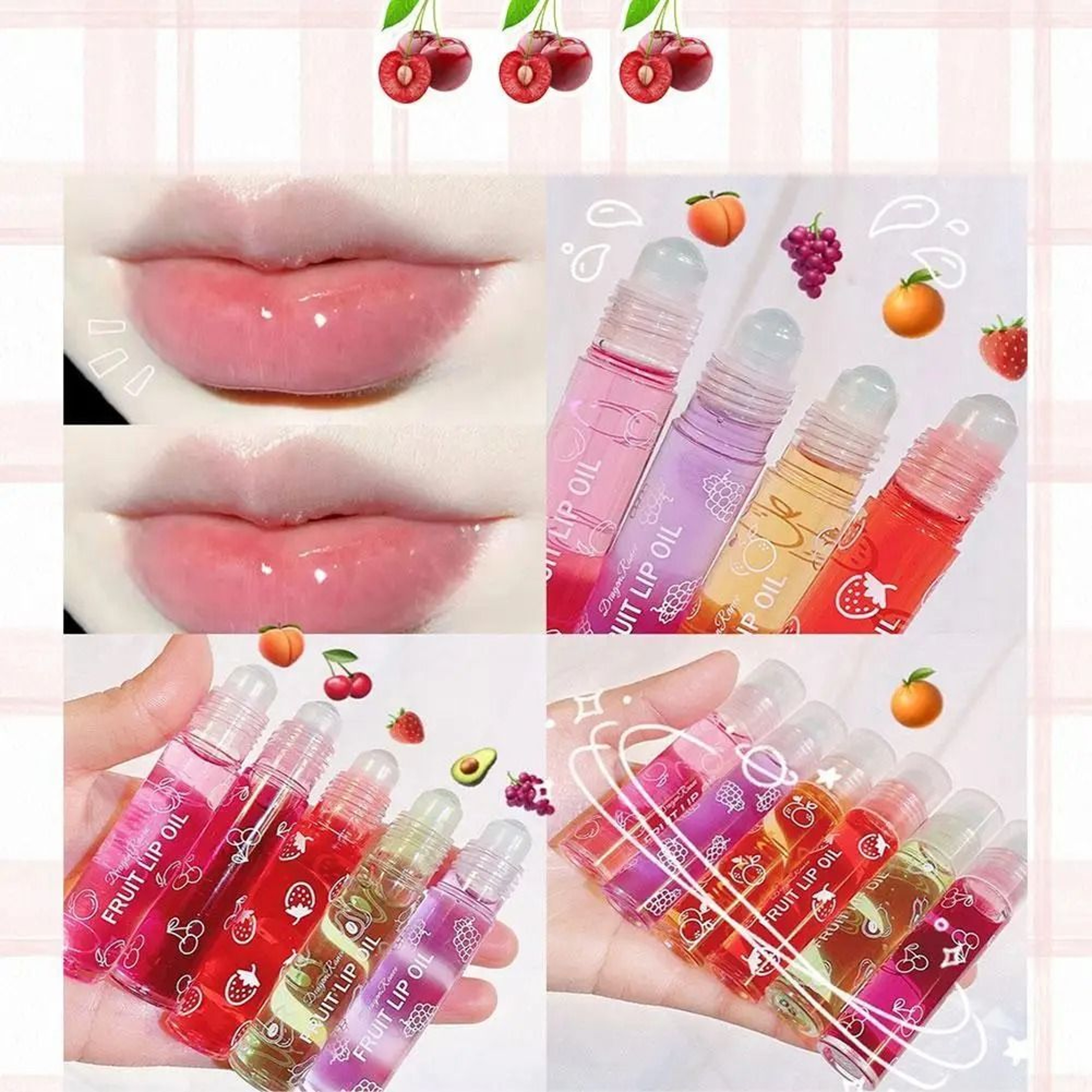 Roll On Fruit Essence Lip Balm Moisturizing Lip Oil Hydrating Gloss 1