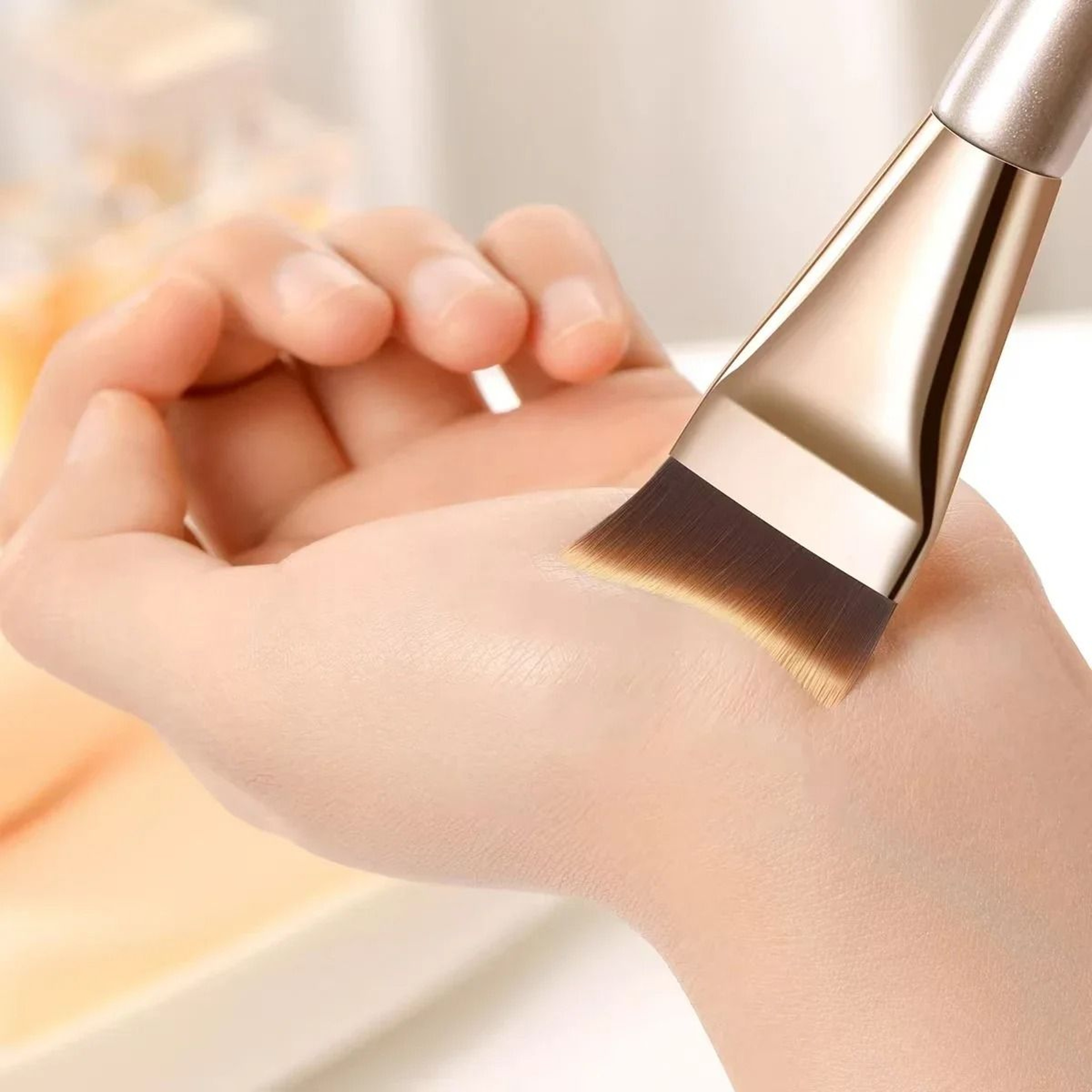 Arc Shaped Ultra Thin Flat Foundation Brush Professional Liquid Makeup Brush 0