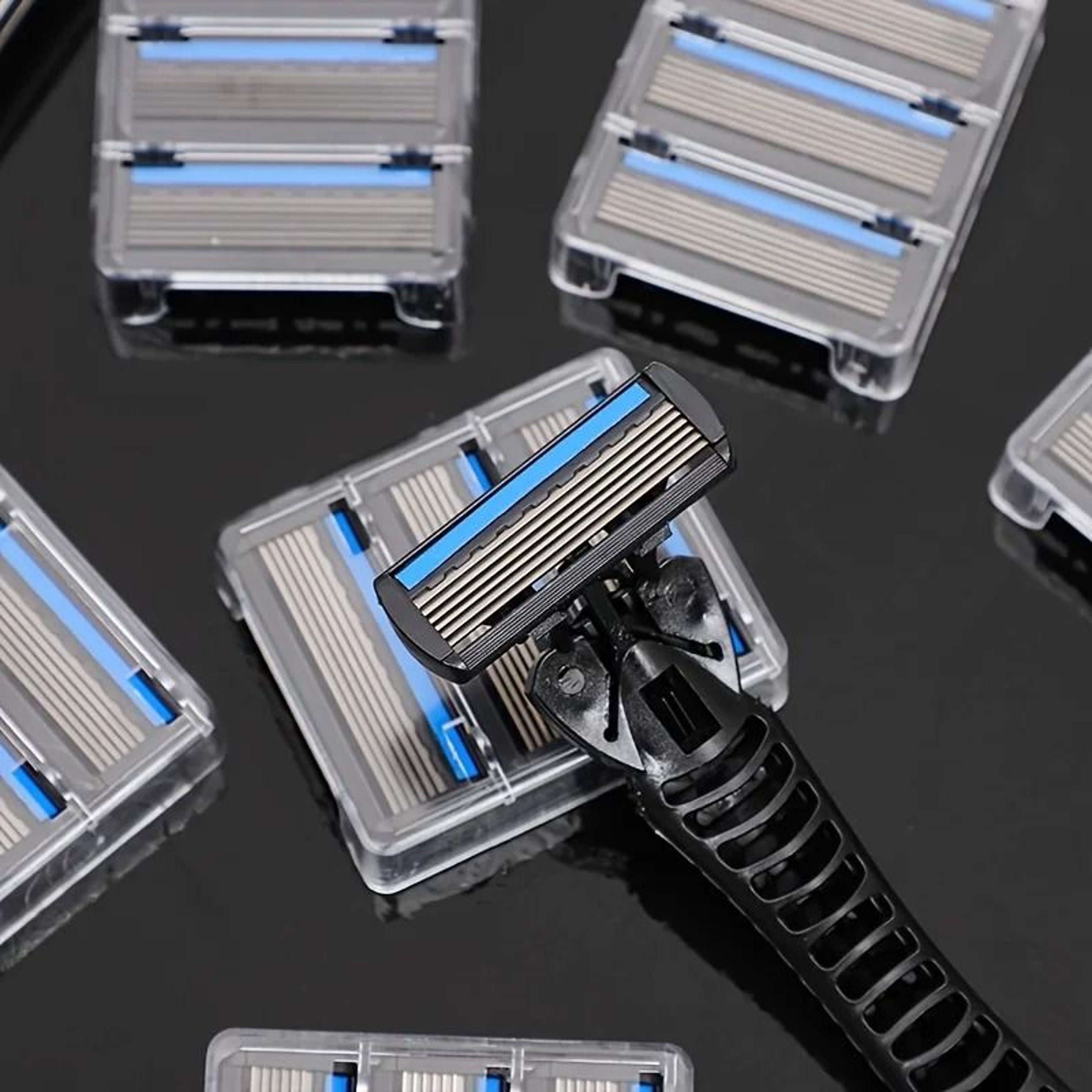 Six Layer Razor Blade Mens Stainless Steel Clean Shaving Water Washed Razor 1