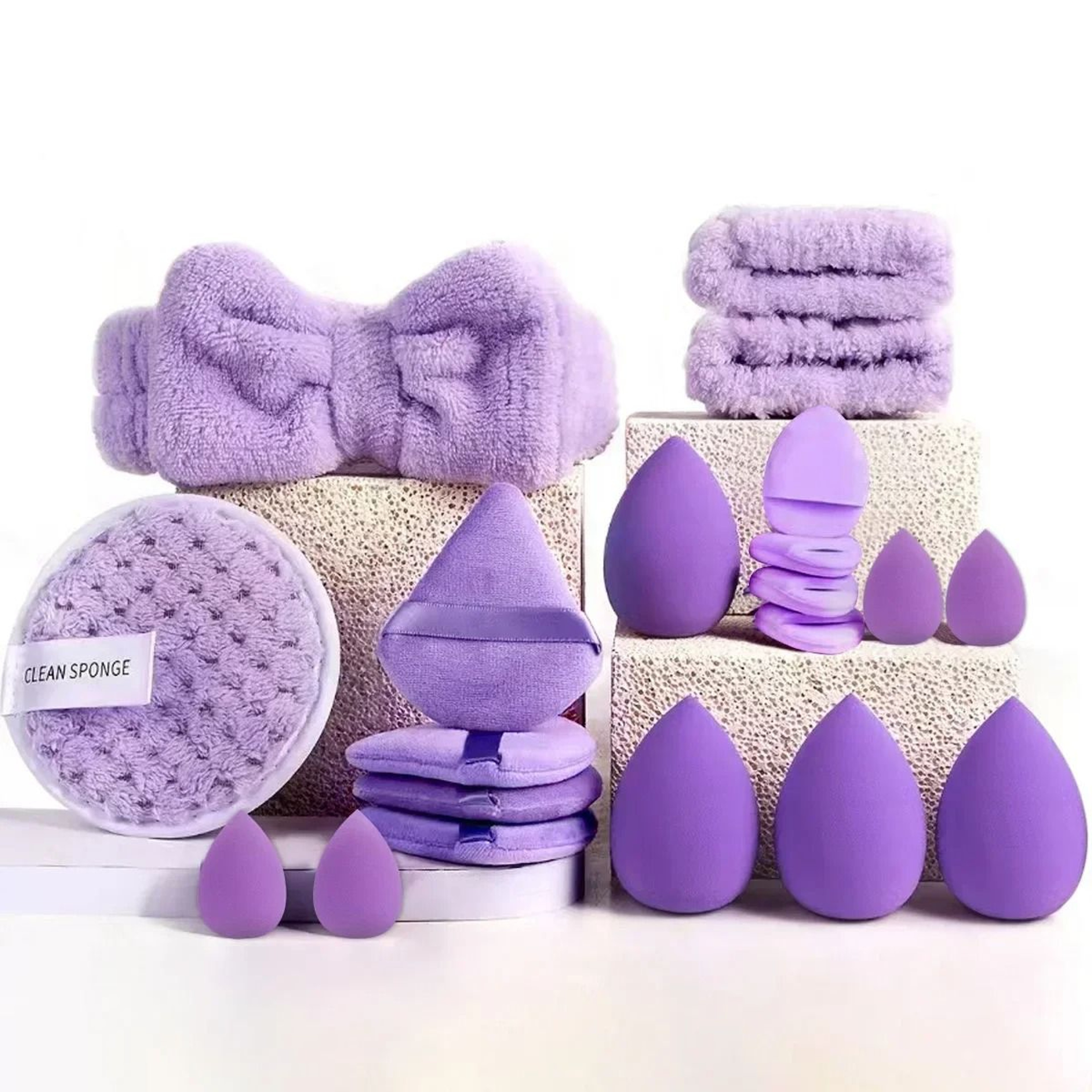33 Piece Makeup Sponge Beauty Set For Blending Applying And Removing Makeup 10