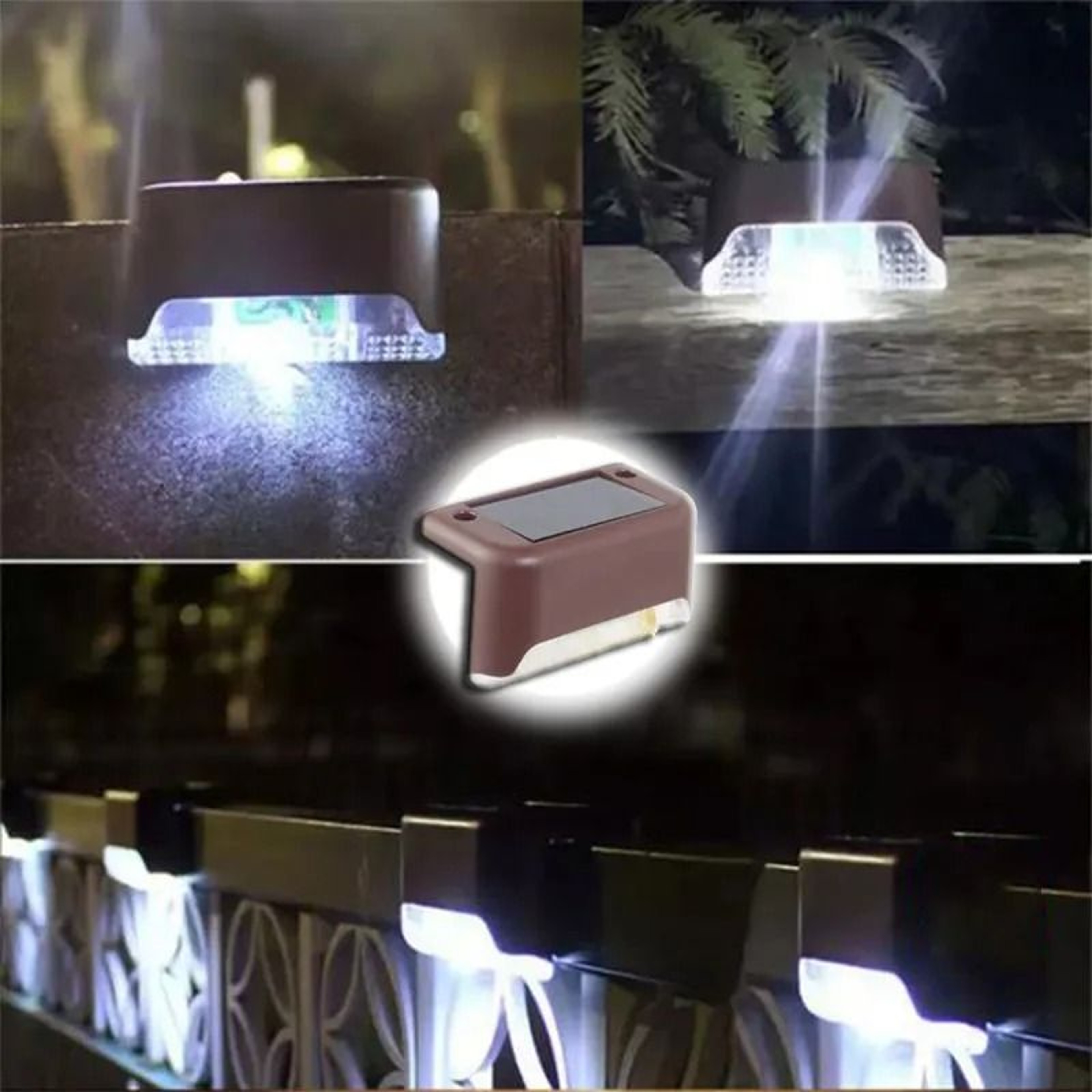 Warm White Solar Step Light Waterproof Outdoor LED Path And Stair Lamp For Garden Patio Fence 6