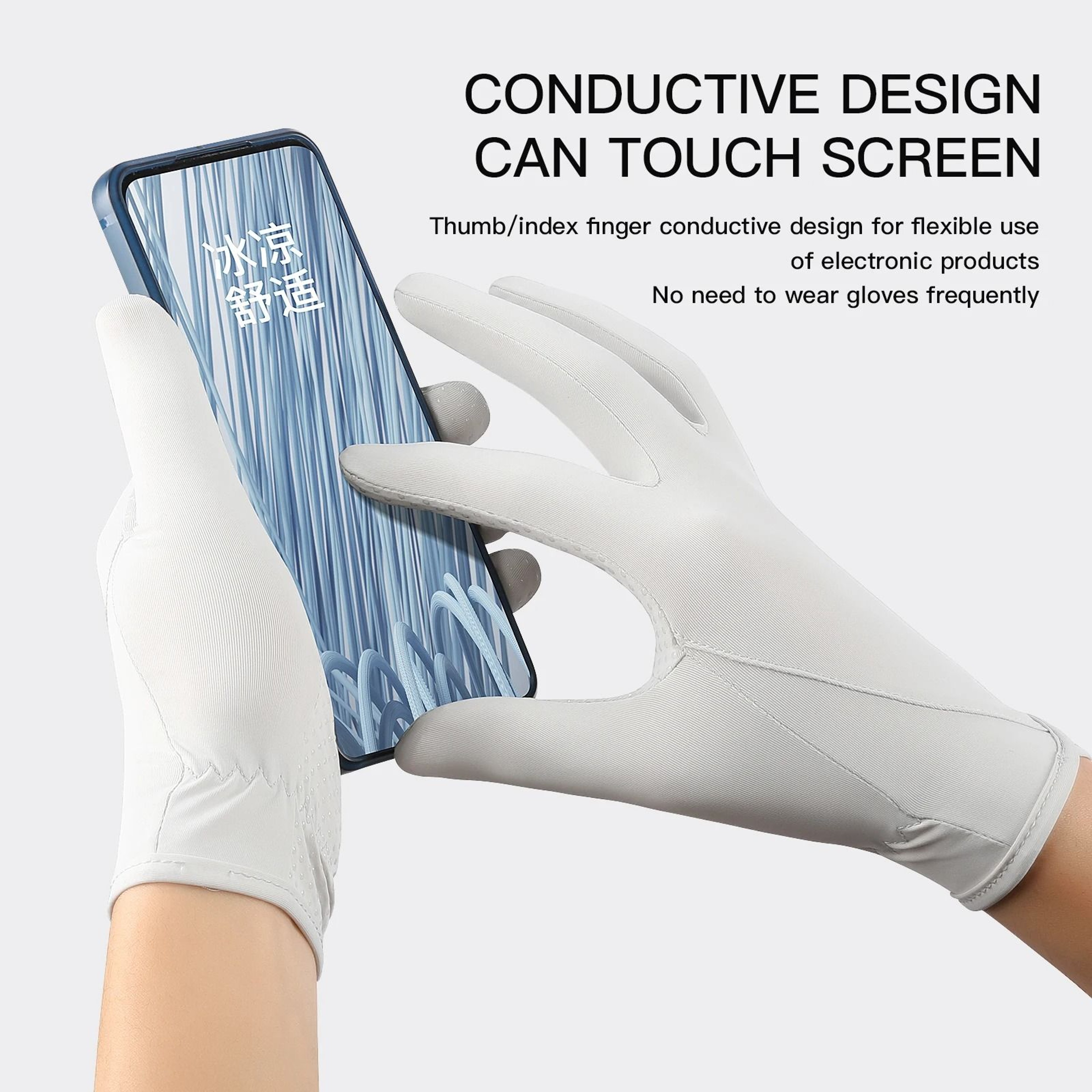 Sunscreen Gloves Thin Ice Silk UV Protection Anti Slip Breathable Driving And Outdoor Gloves 1
