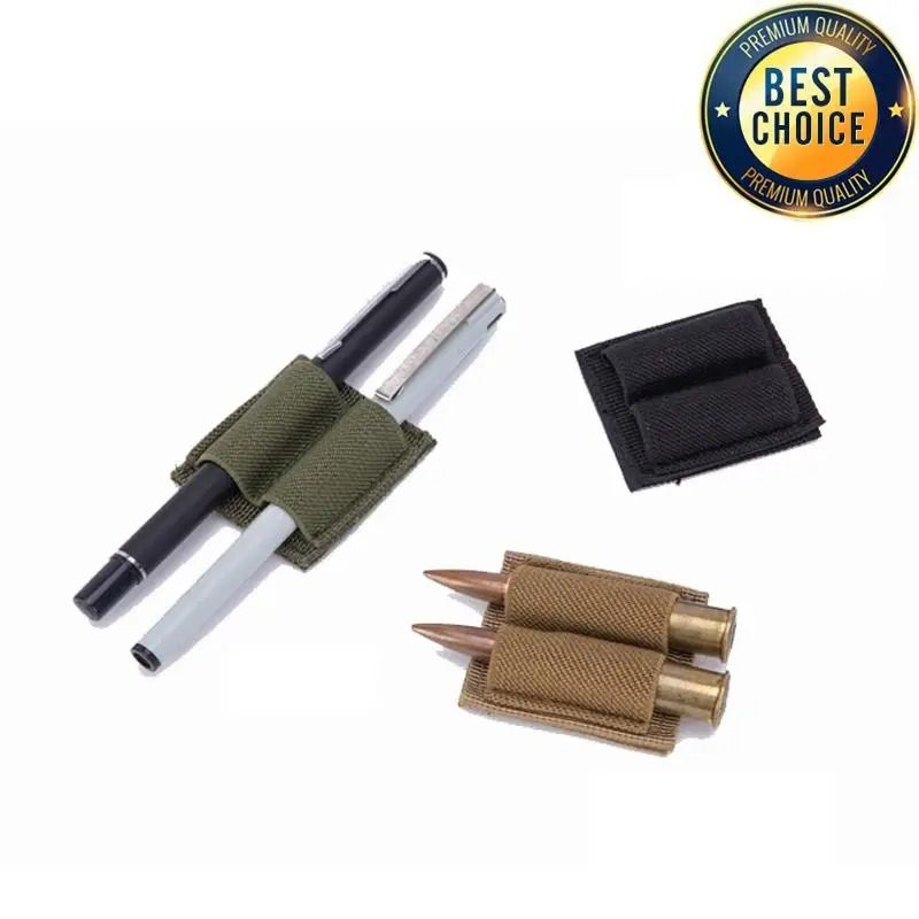 Tactical Two Round Ammo Holder Patch With Hook And Loop Backing 3