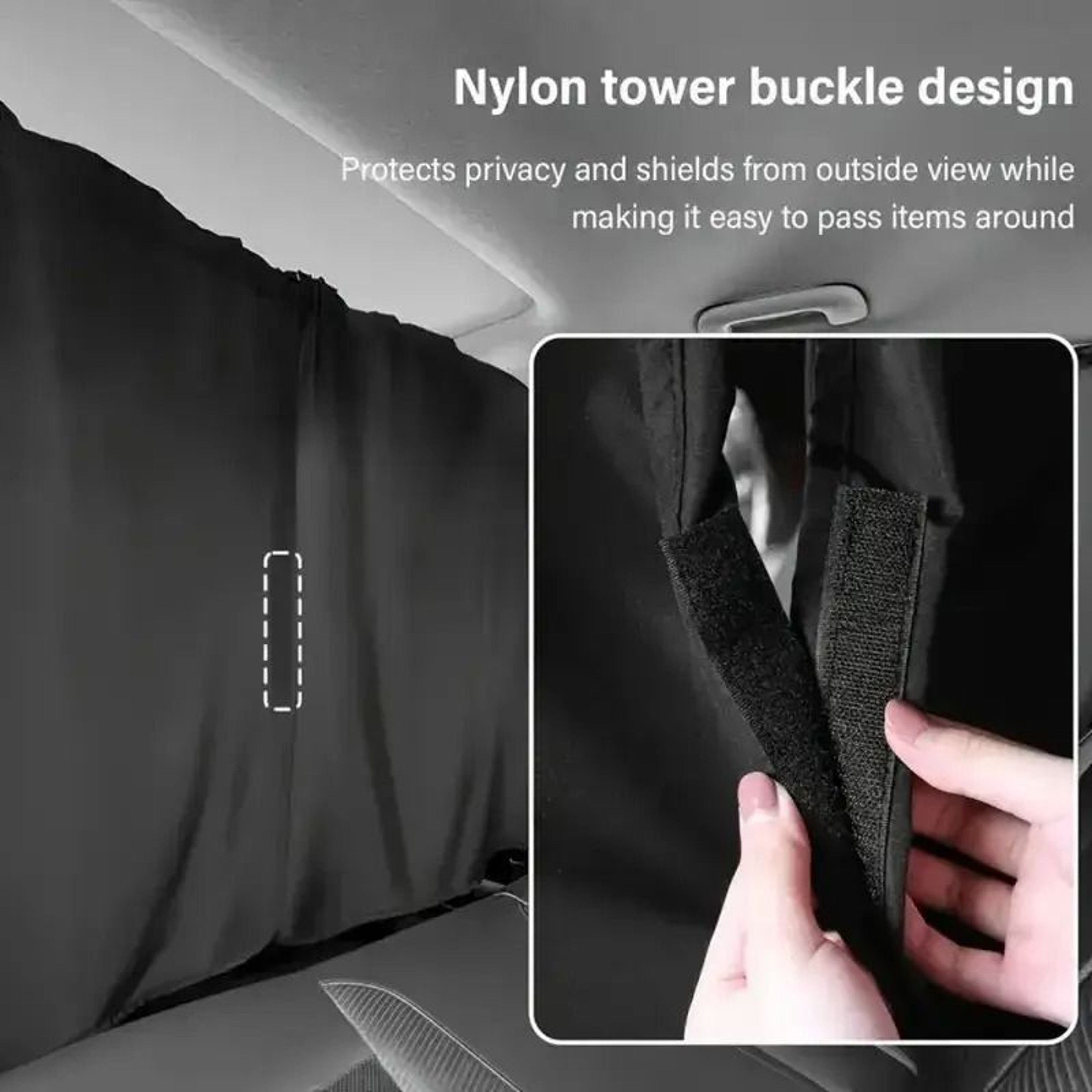 Car Privacy Curtains Sun Shade Divider For Front And Rear Seats Set Of 2 4