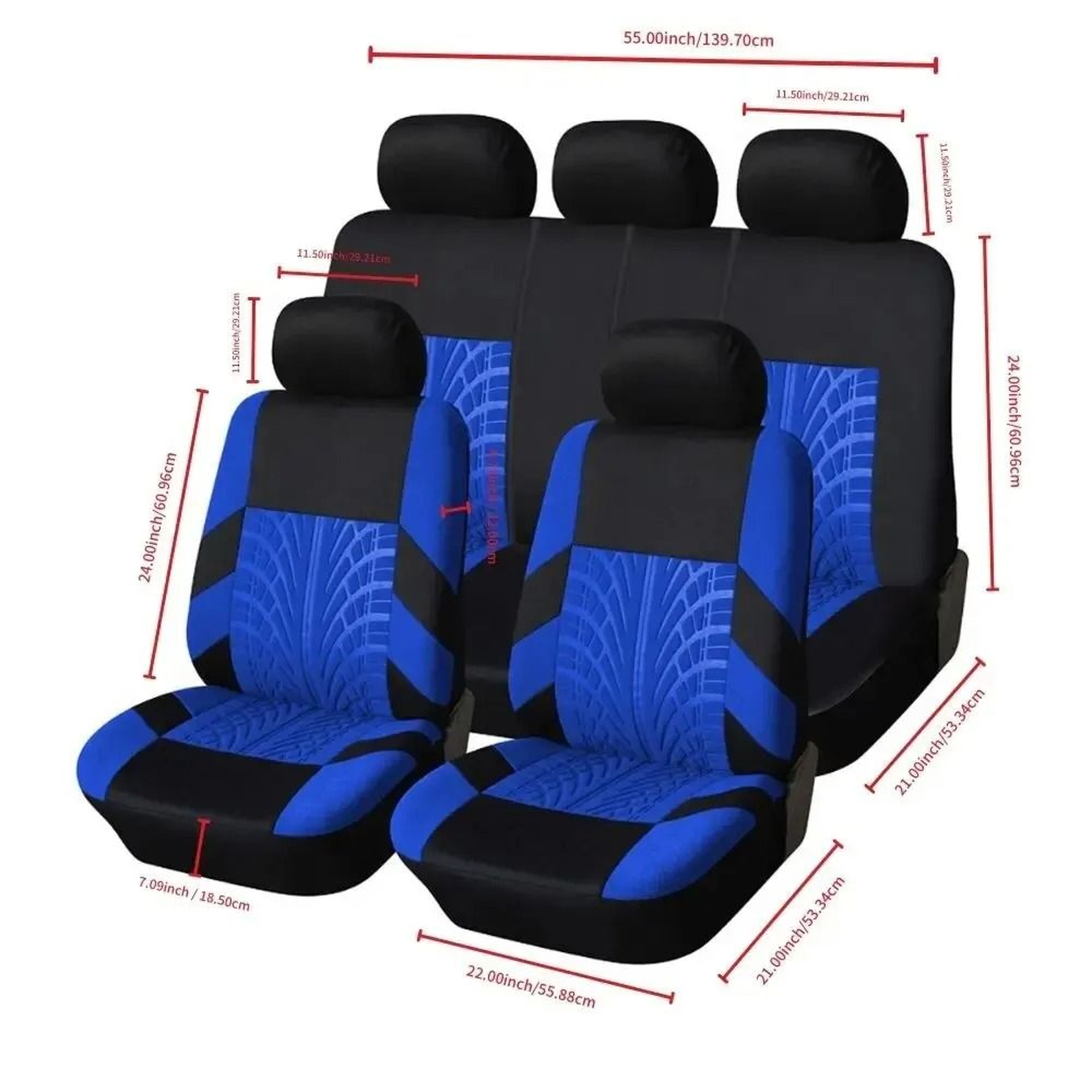 Universal Cloth Car Seat Covers Full Set For Front And Rear Seats 1
