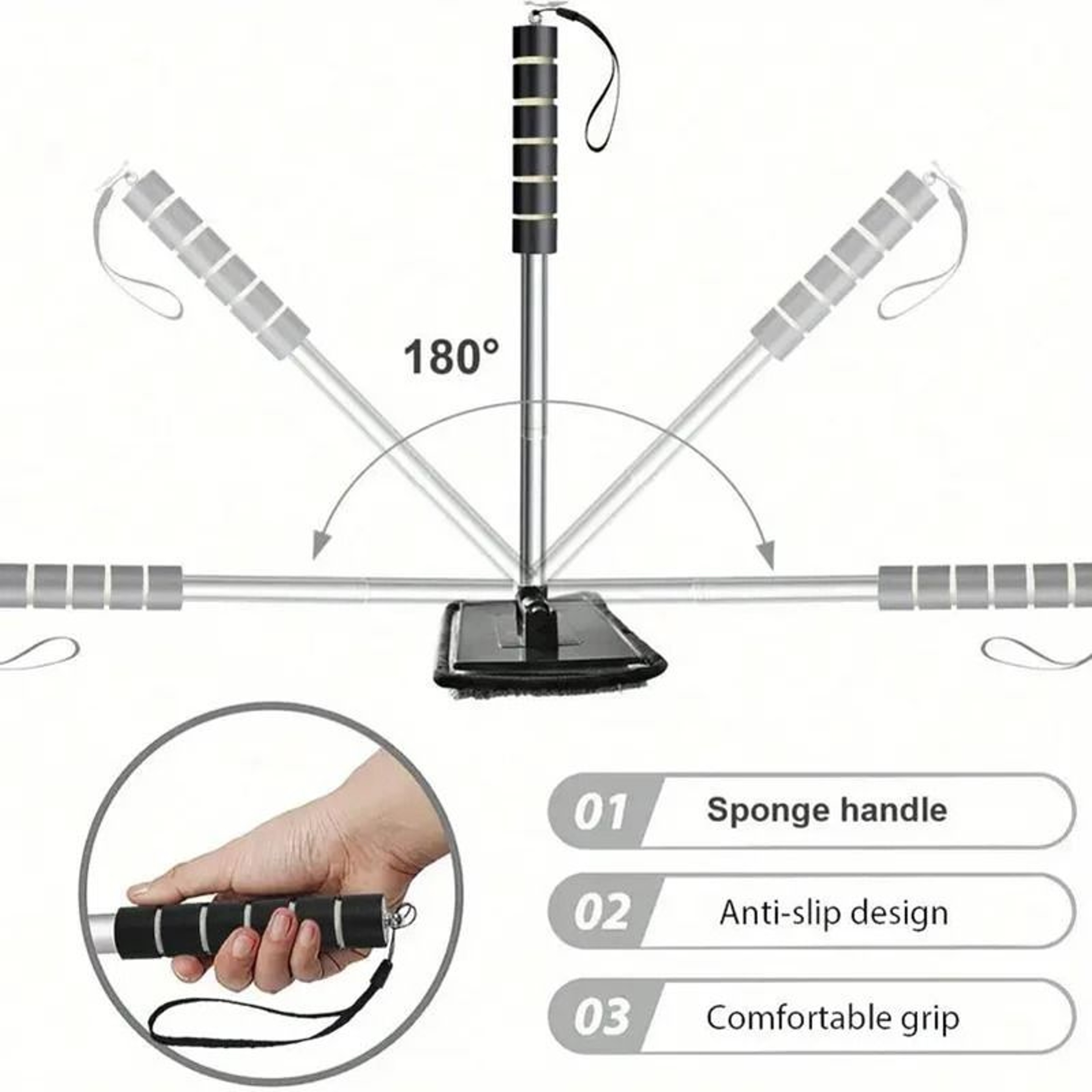 Telescopic Windshield Cleaning Wiper With Microfiber Cloth For Cars 2