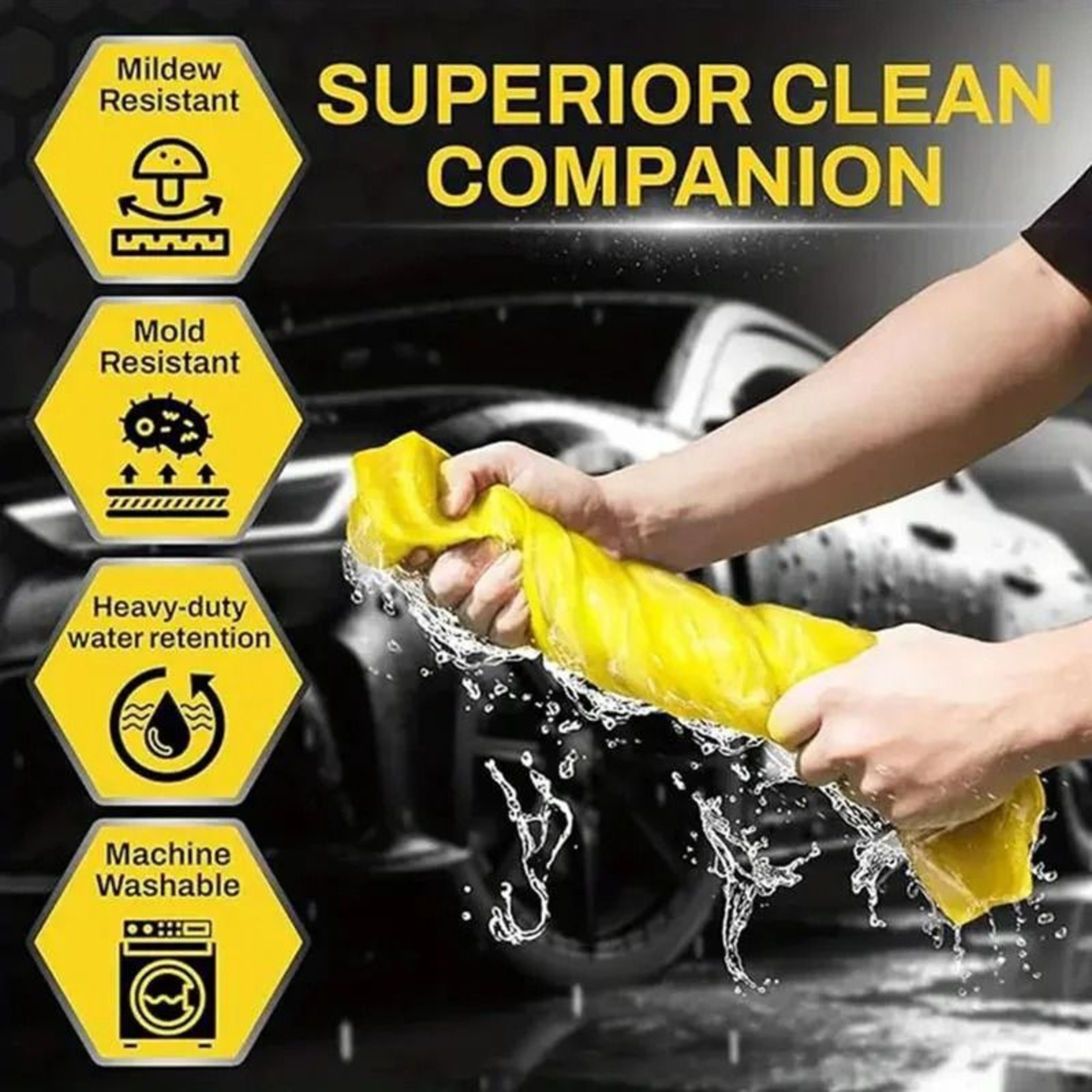 PVA Quick Dry Ultra Absorbent Car Wash Towel Soft ScratchFree Cleaning Cloth 2