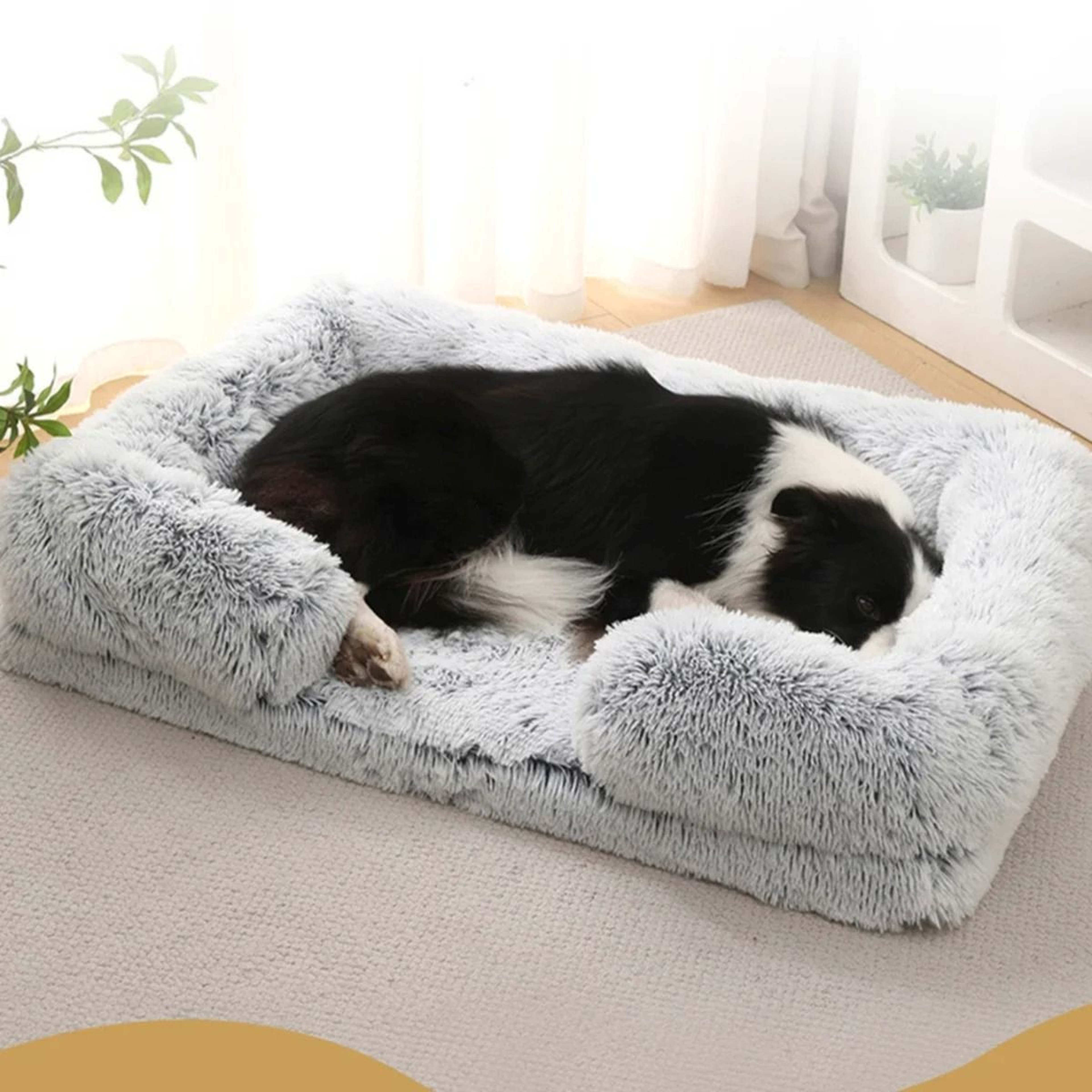 Square Plush Dog Bed Thickened Winter Pet Bed With Removable Mat 1