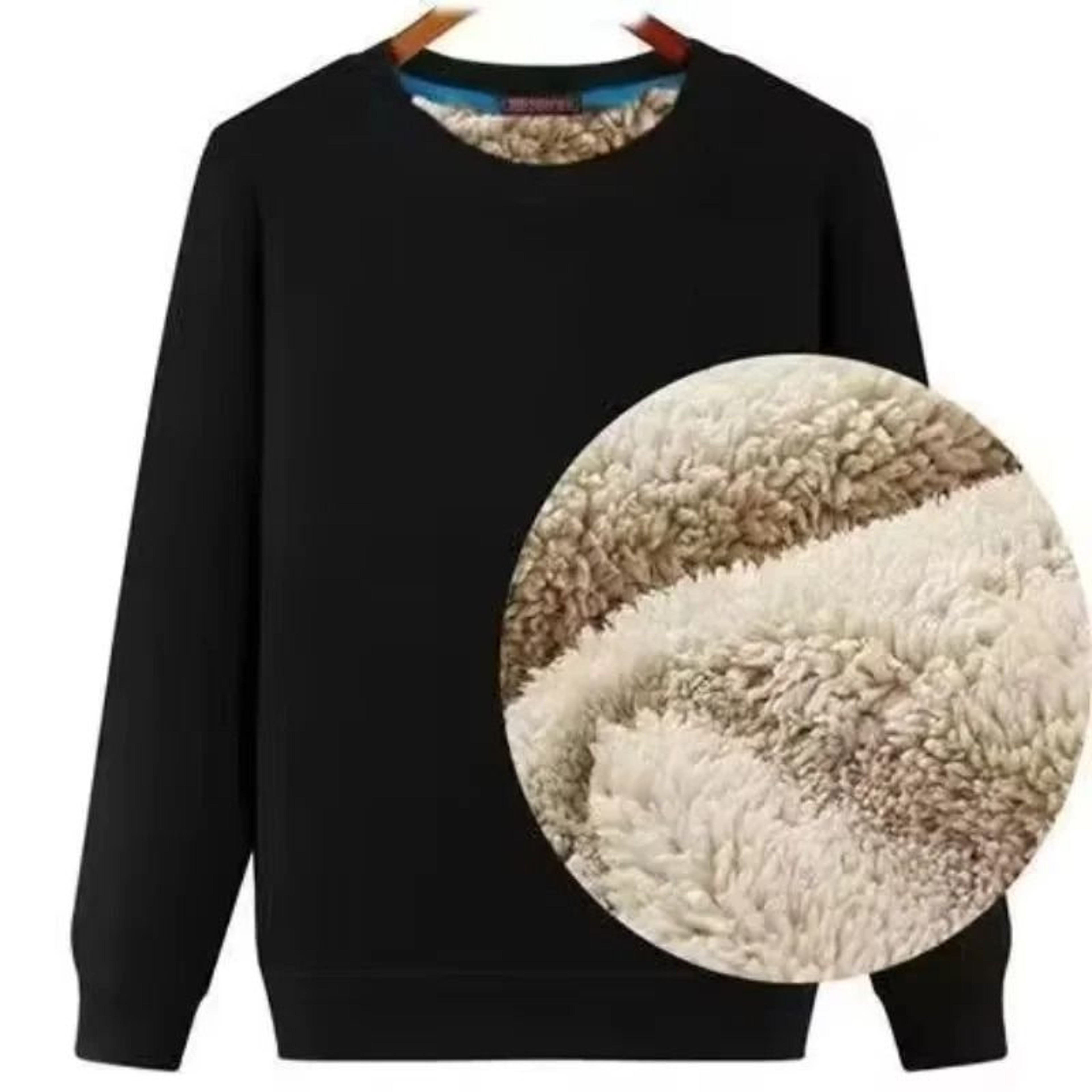Mens Winter Warm Fleece Lined Thermal Pullover Shirt Crew Neck Long Sleeve Basic Sweatshirt 3