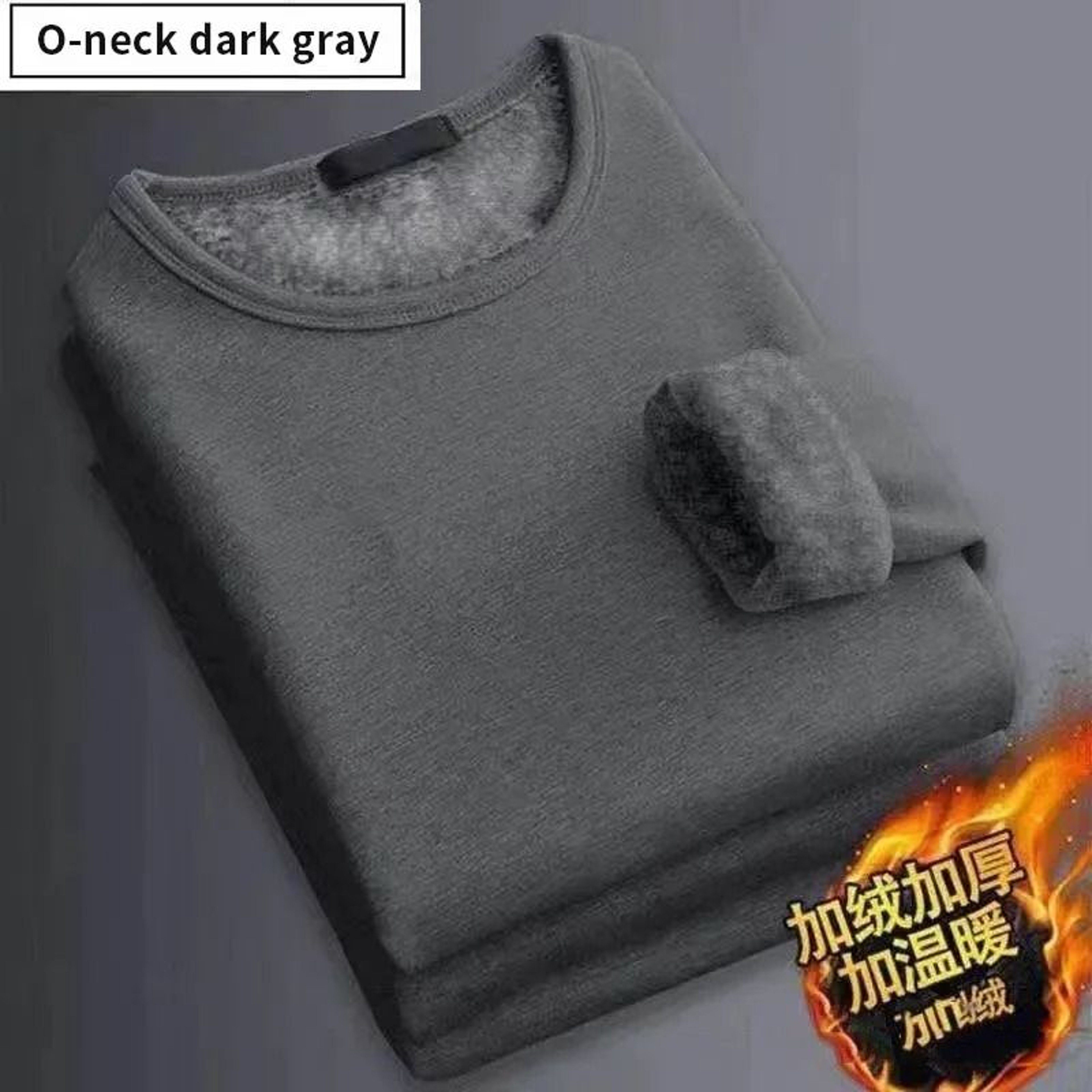 Men Plush Thermal Long Sleeve T Shirt Plus Velvet Fleece Lined Winter Base Layer Top 4