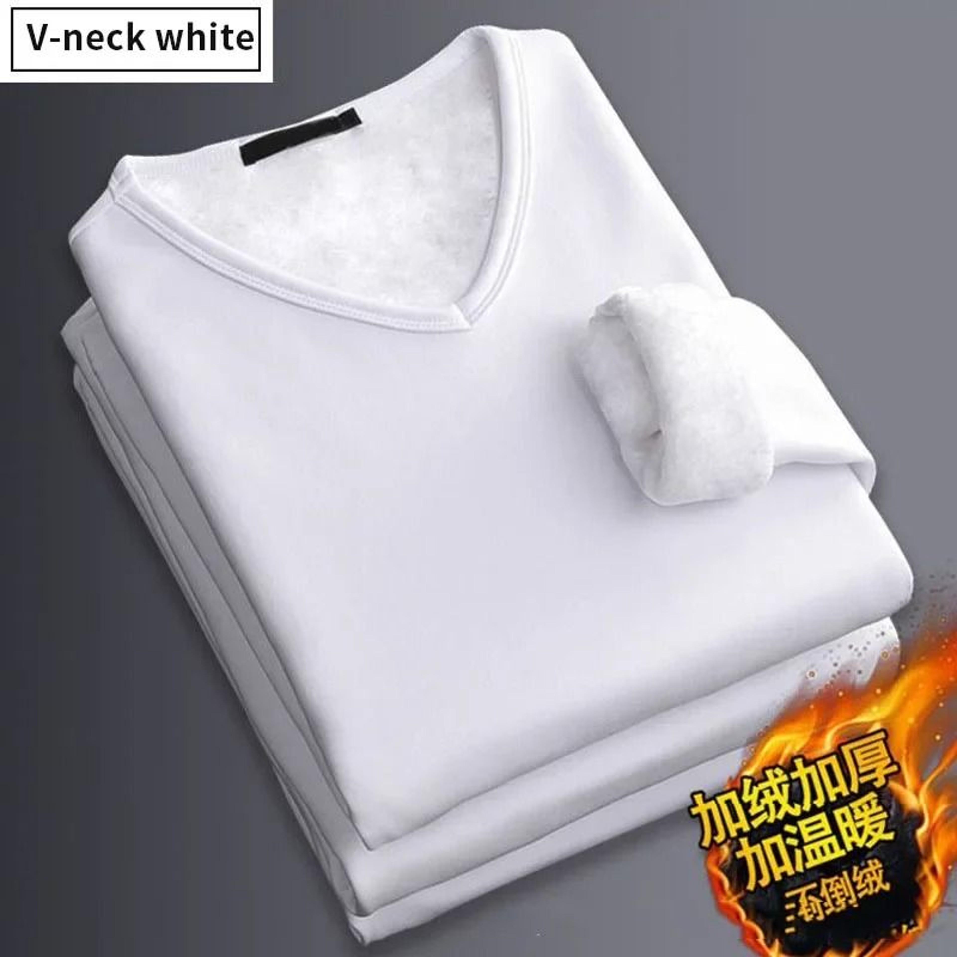 Men Plush Thermal Long Sleeve T Shirt Plus Velvet Fleece Lined Winter Base Layer Top 15