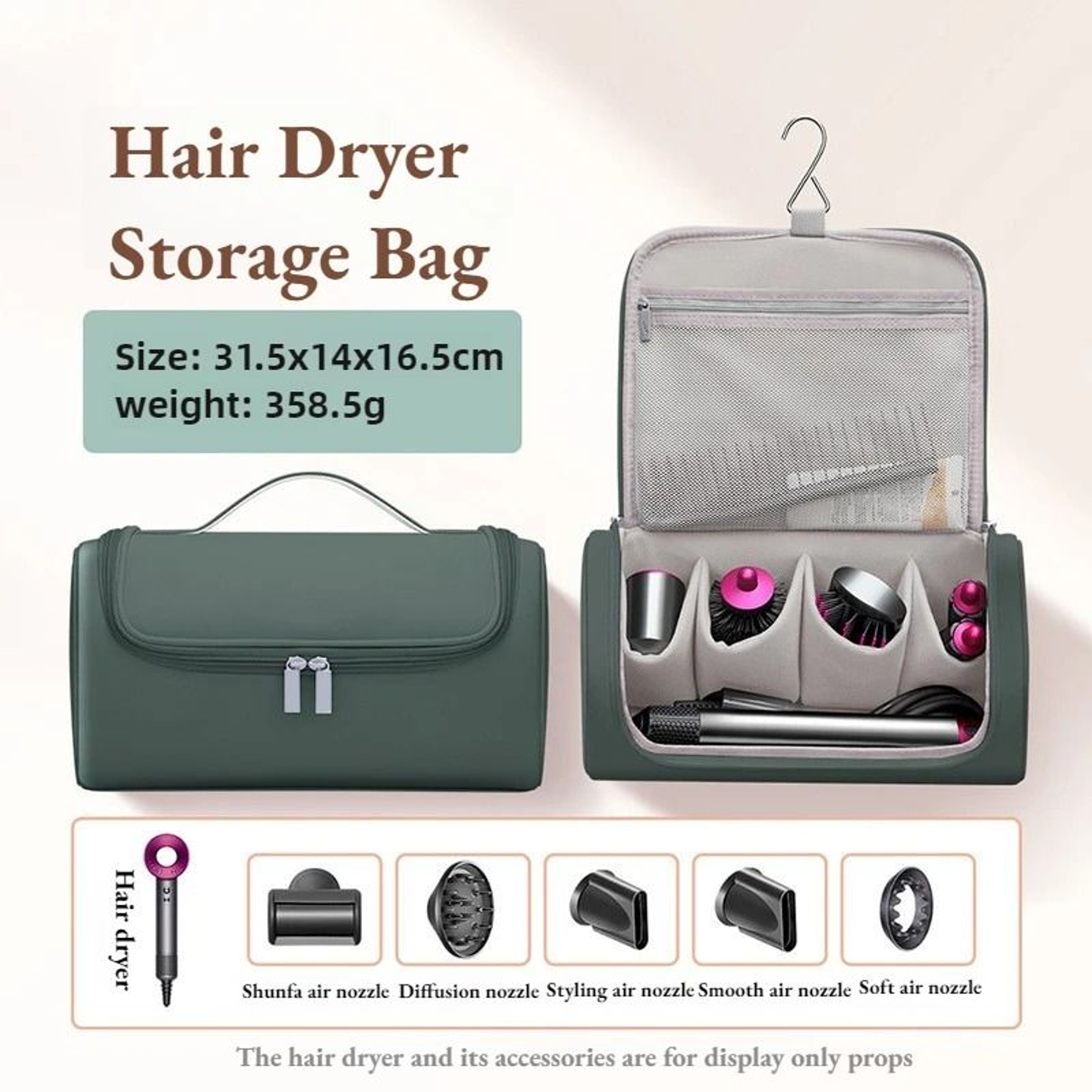 Large Capacity Hair Dryer Storage Bag Travel Organizer Case 8