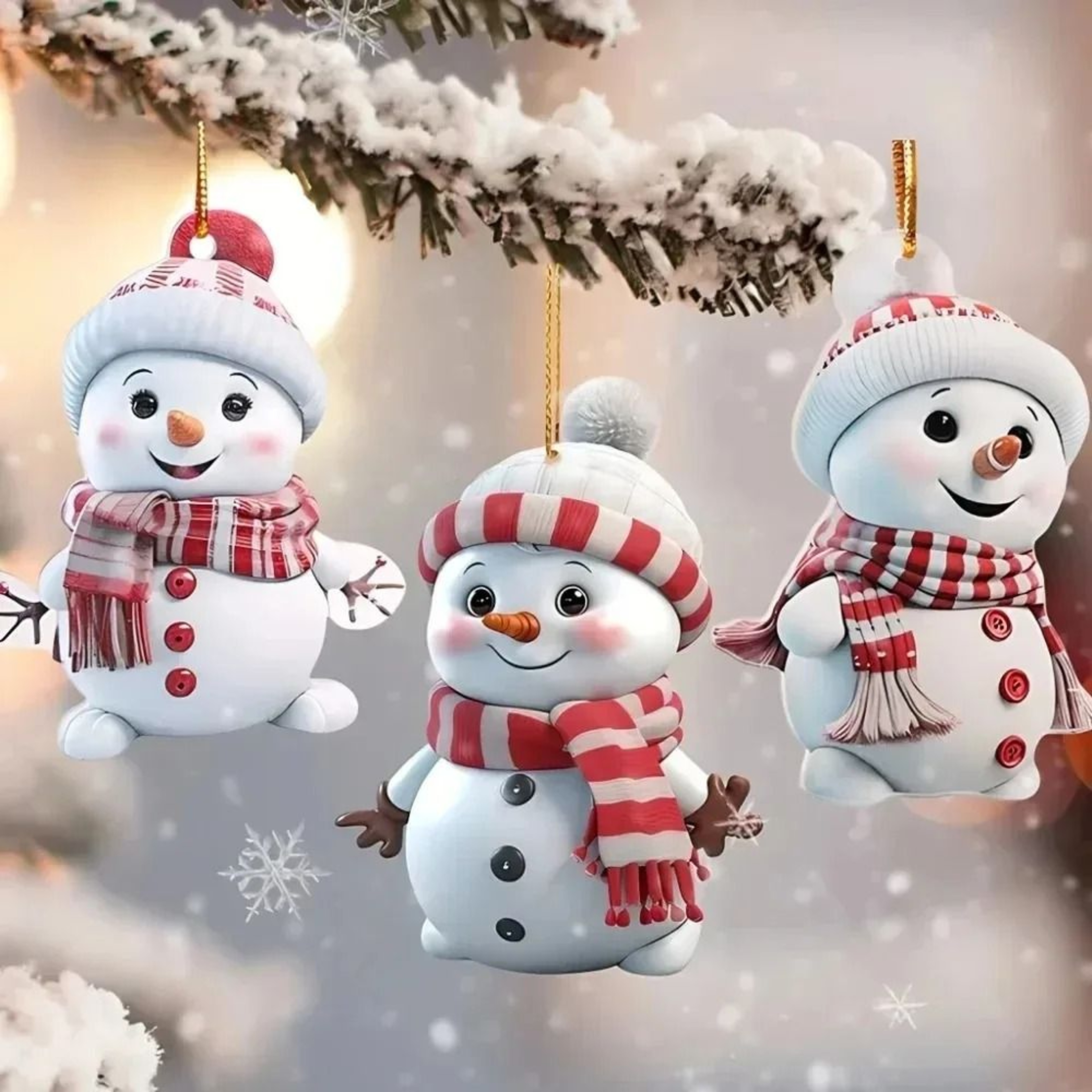 Cute Snowman Christmas Tree Hanging Ornament Decoration 1
