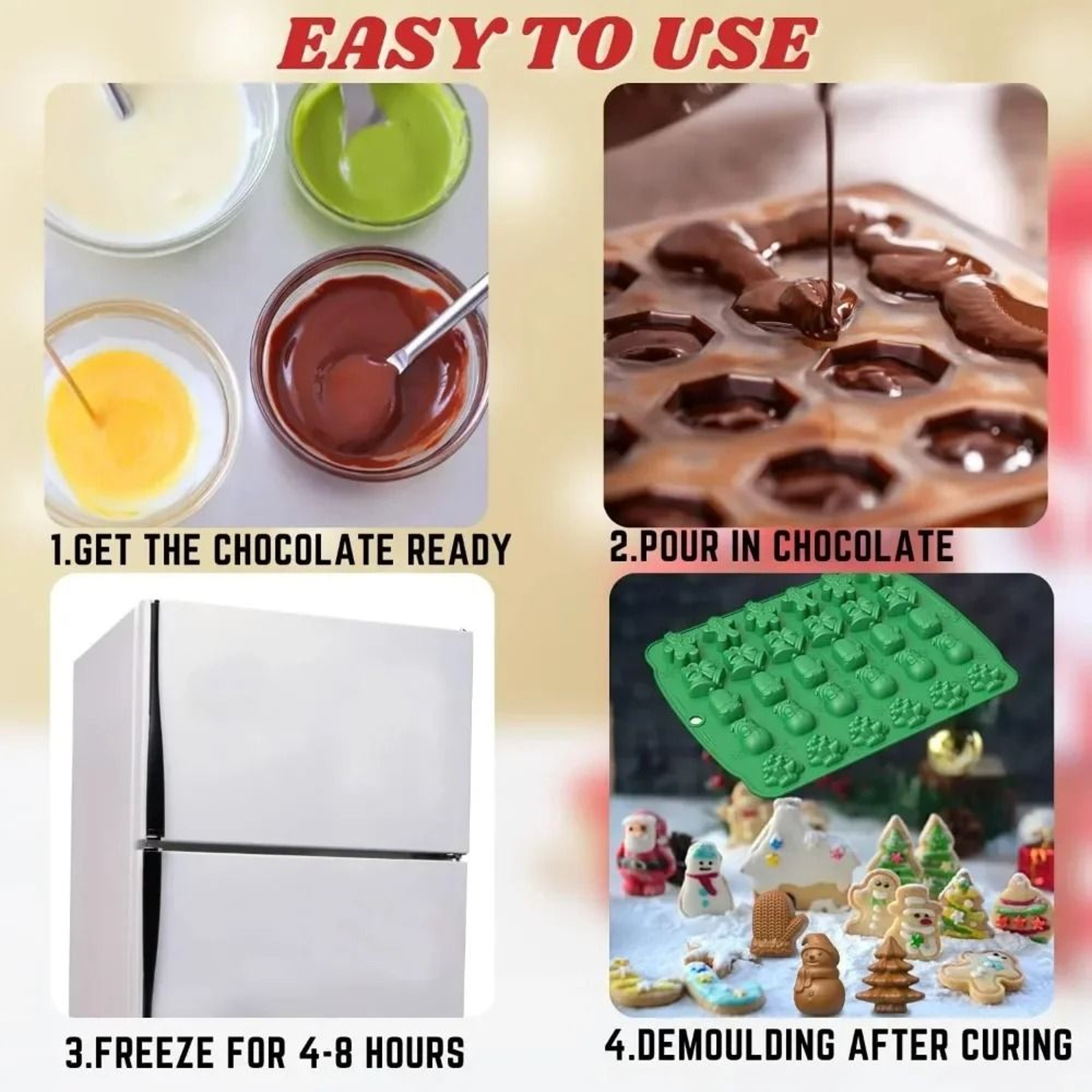 Christmas Silicone Chocolate Mold For Candy Cake And Dessert 4