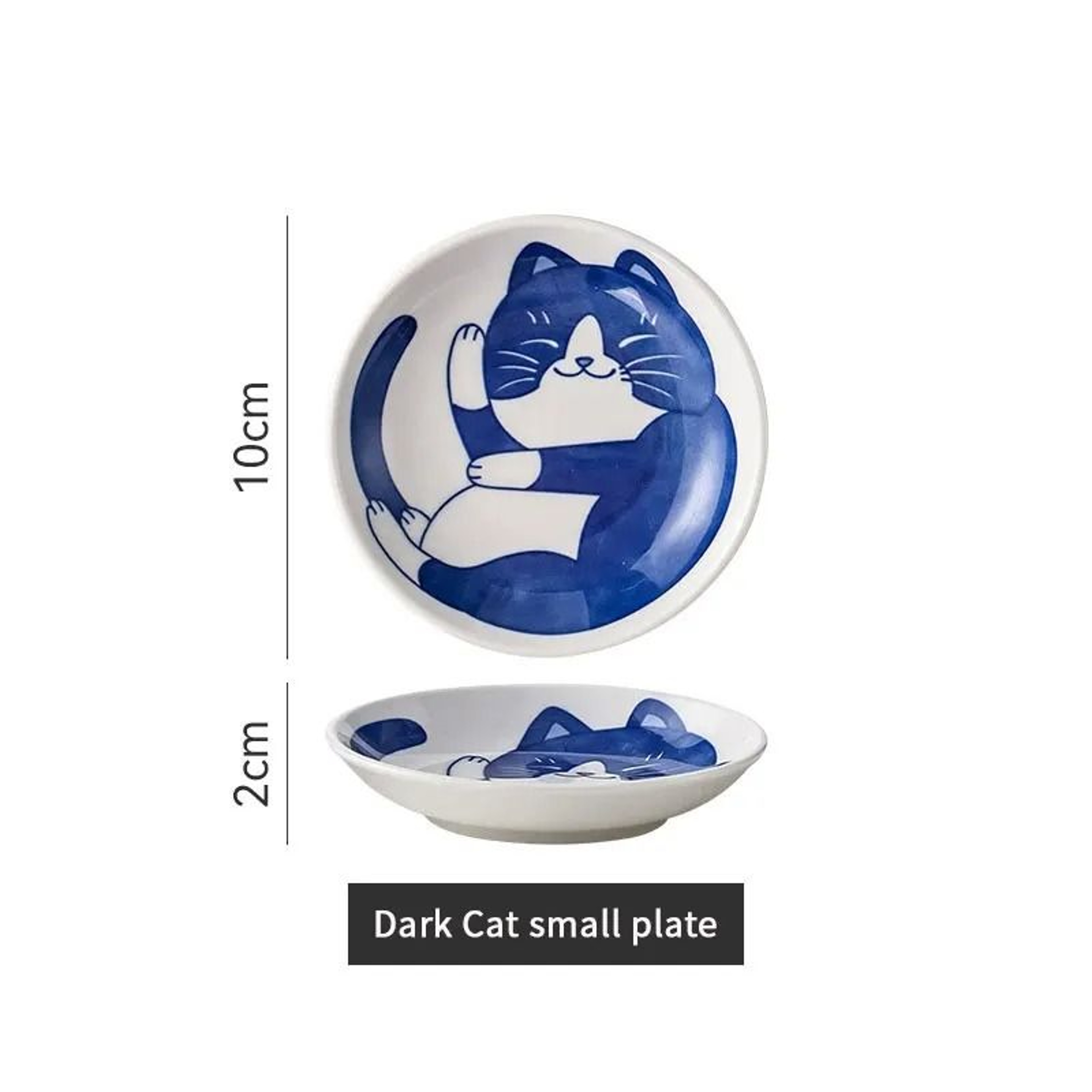 Japanese Style Ceramic Dessert Sauce Dish With Lucky Cat Design 1