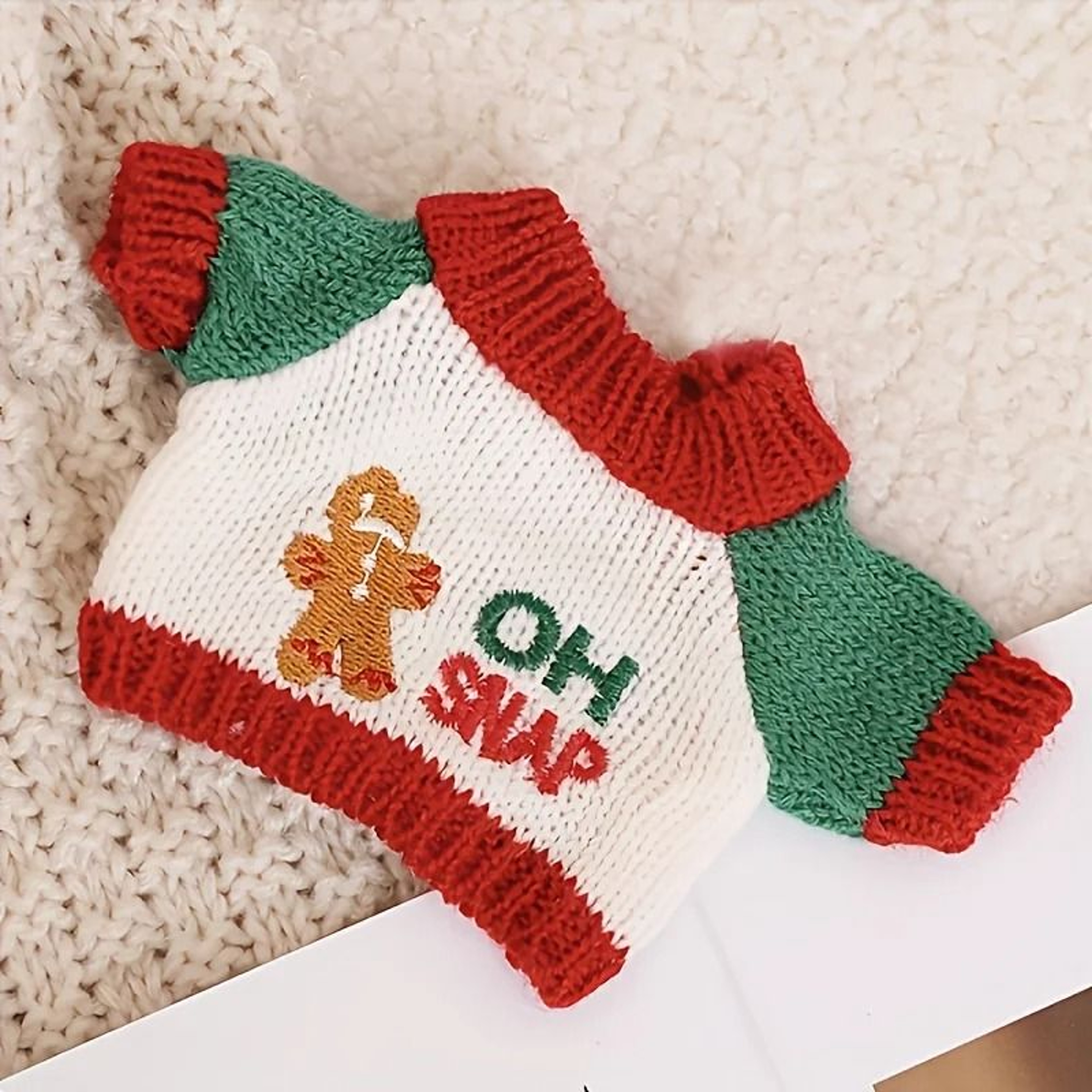 Festive Knit Car Gear Shift Cover Sweater Dustproof Universal Gear Lever Protector 1